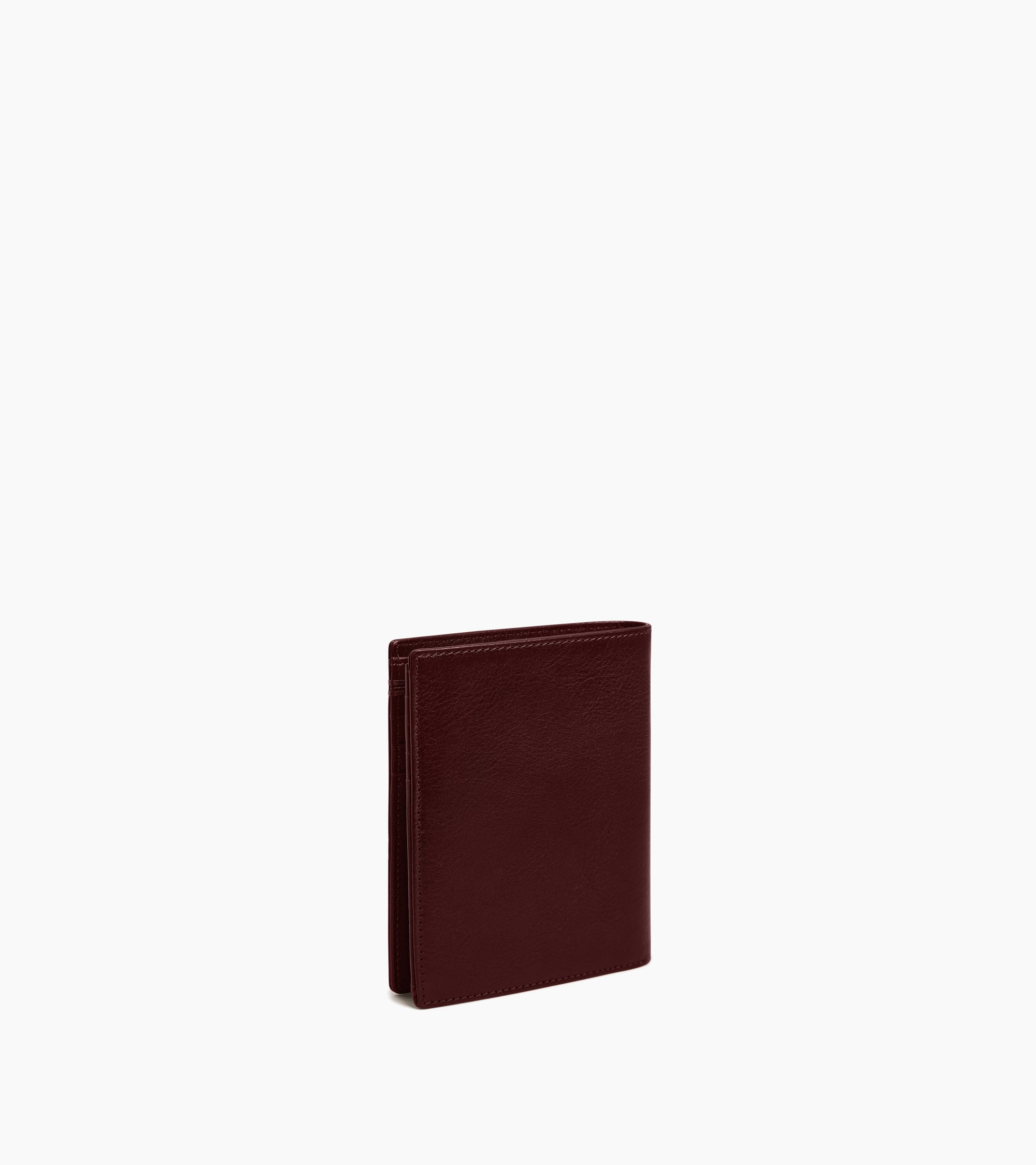 Portefeuille vertical zippé Lucien en cuir huilé