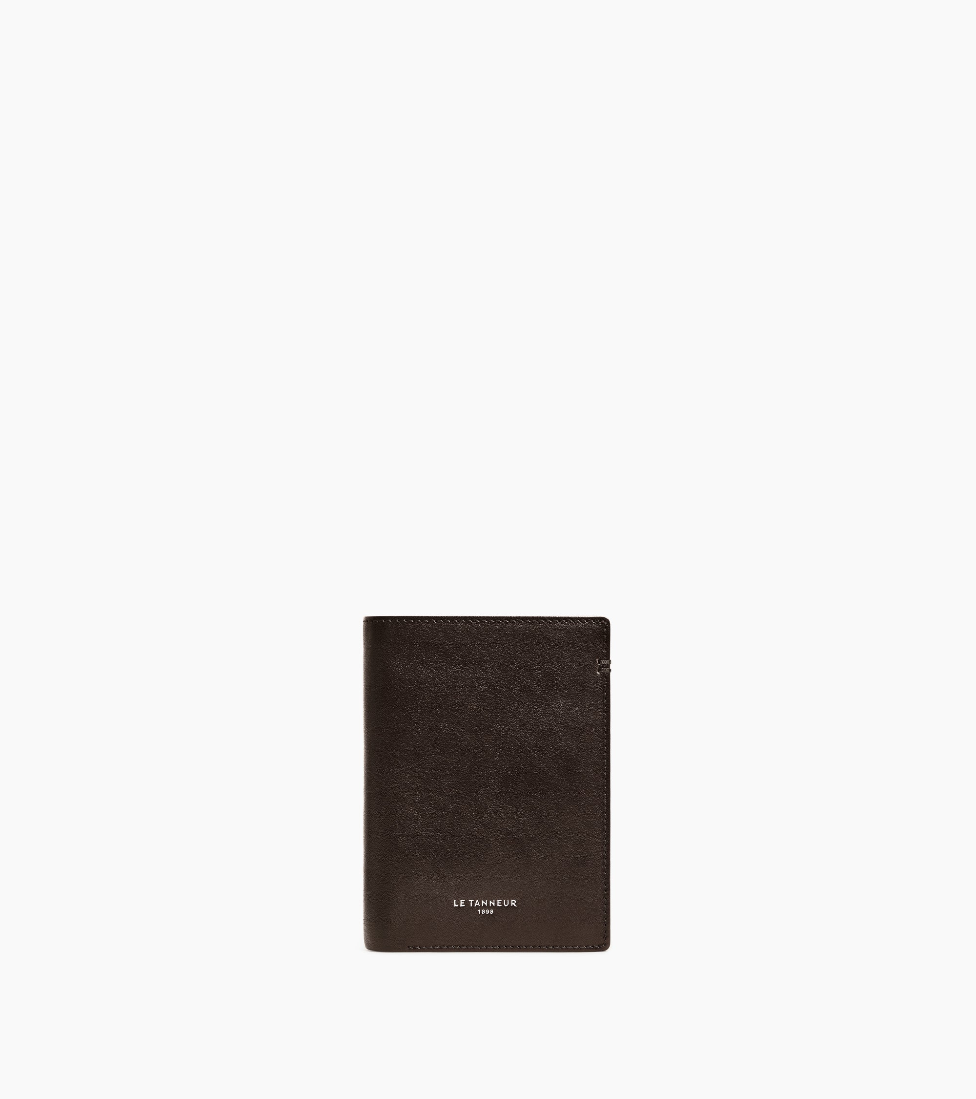 Portefeuille vertical moyen modèle zippé 2 volets Lucien en cuir huilé