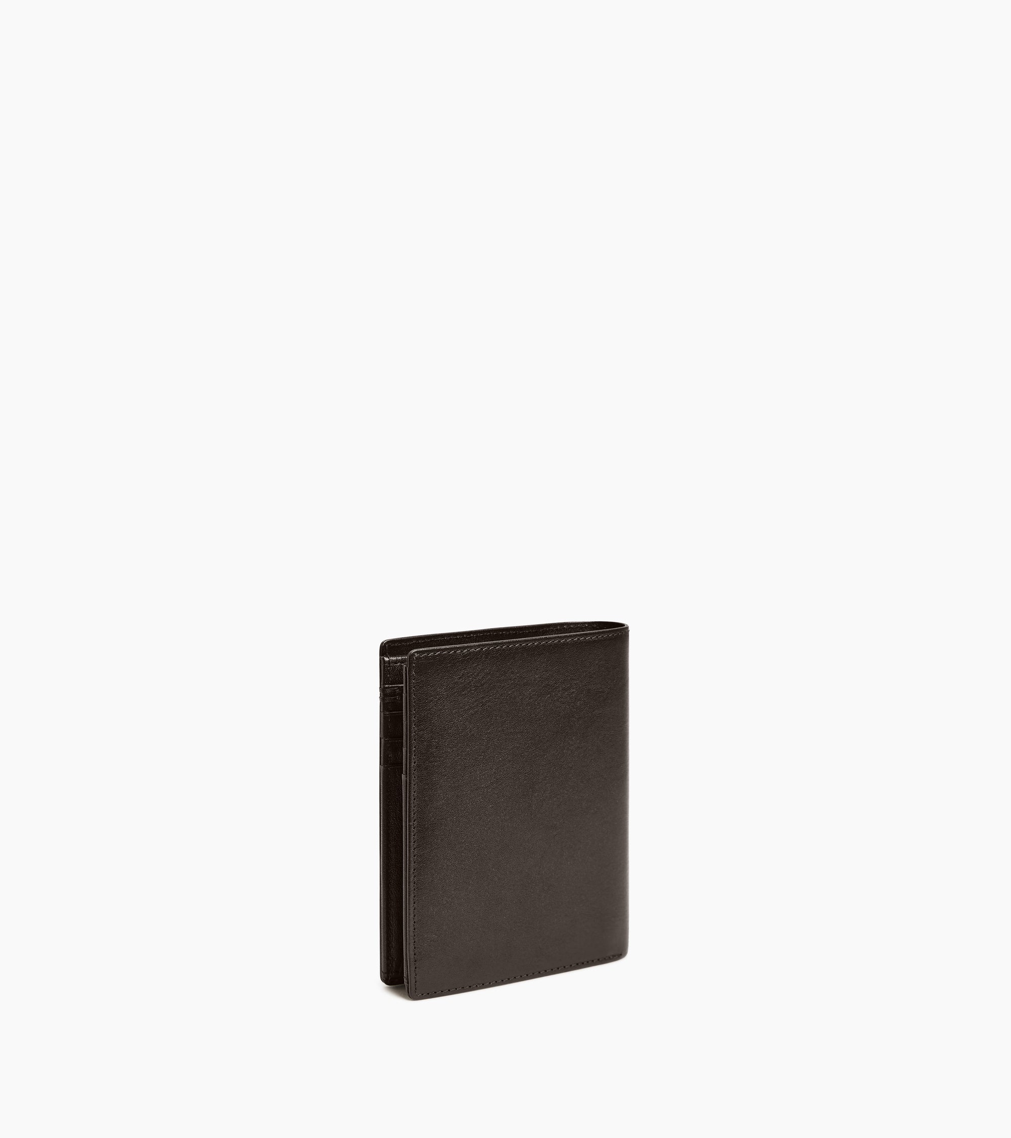 Portefeuille vertical moyen modèle zippé 2 volets Lucien en cuir huilé