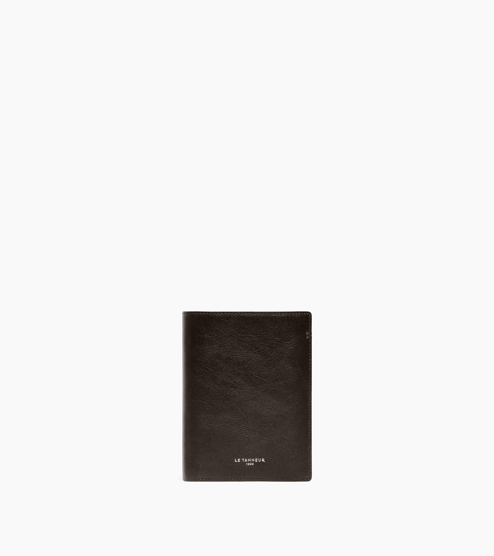 Grand portefeuille vertical zippé 2 volets Lucien en cuir huilé