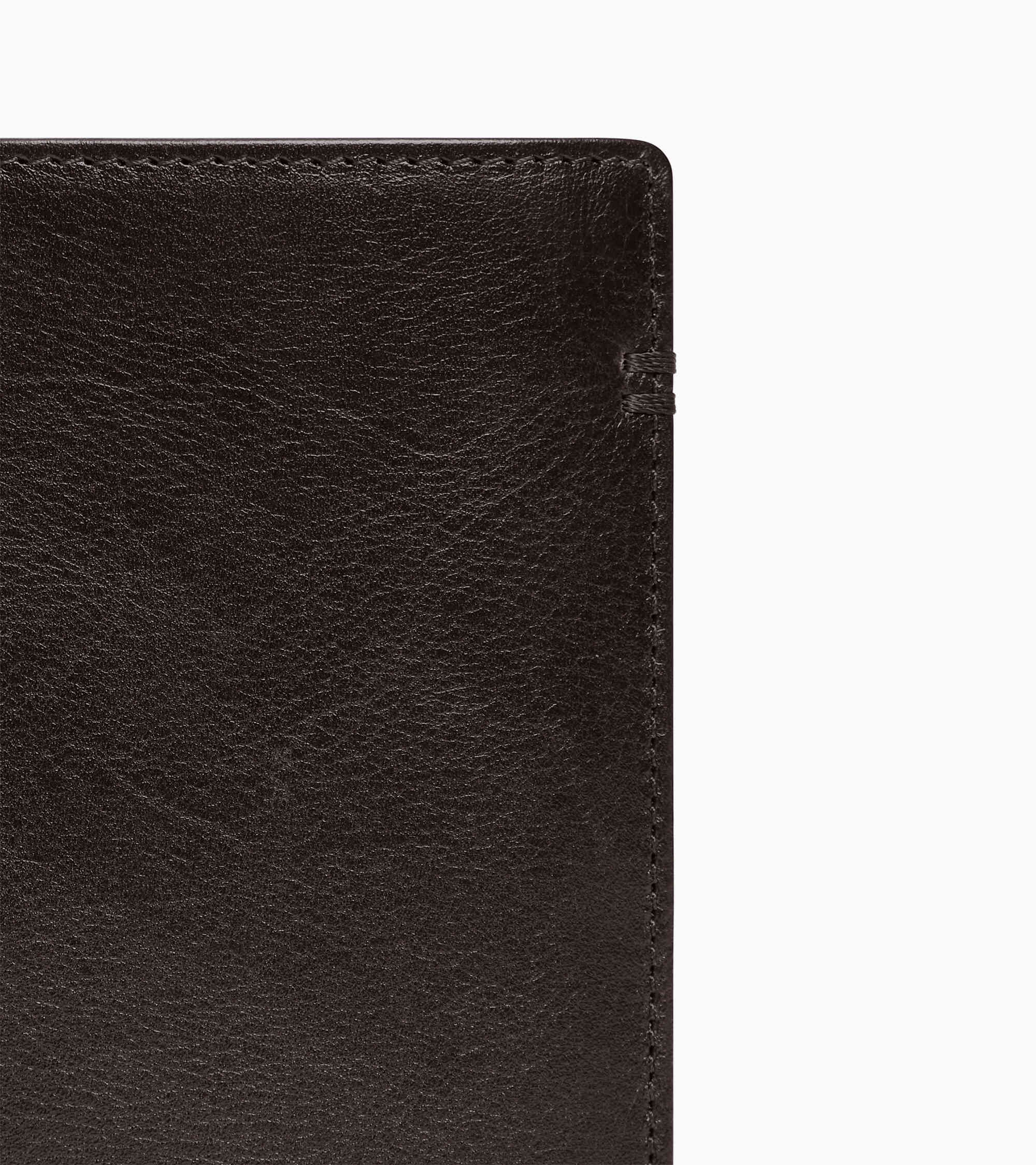 Grand portefeuille vertical zippé 2 volets Lucien en cuir huilé