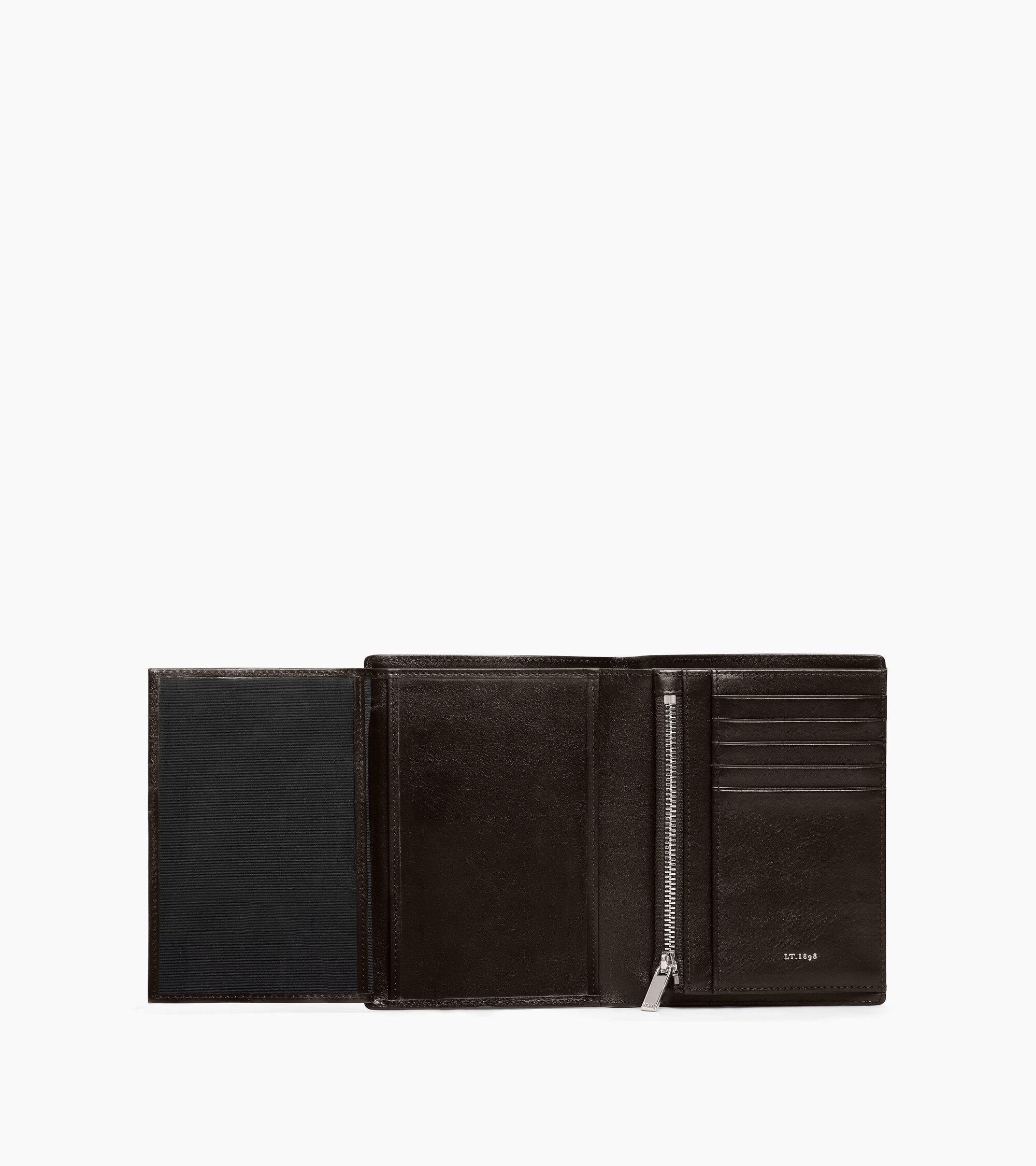Grand portefeuille vertical zippé 2 volets Lucien en cuir huilé