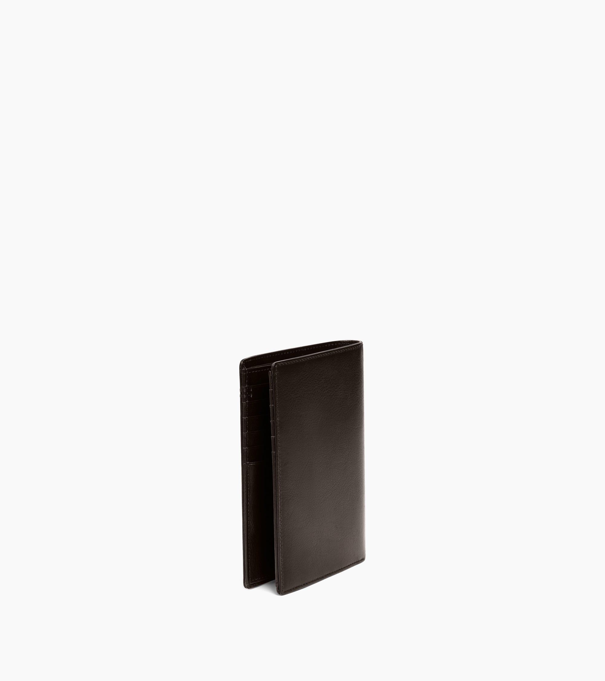 Grand portefeuille vertical zippé 2 volets Lucien en cuir huilé