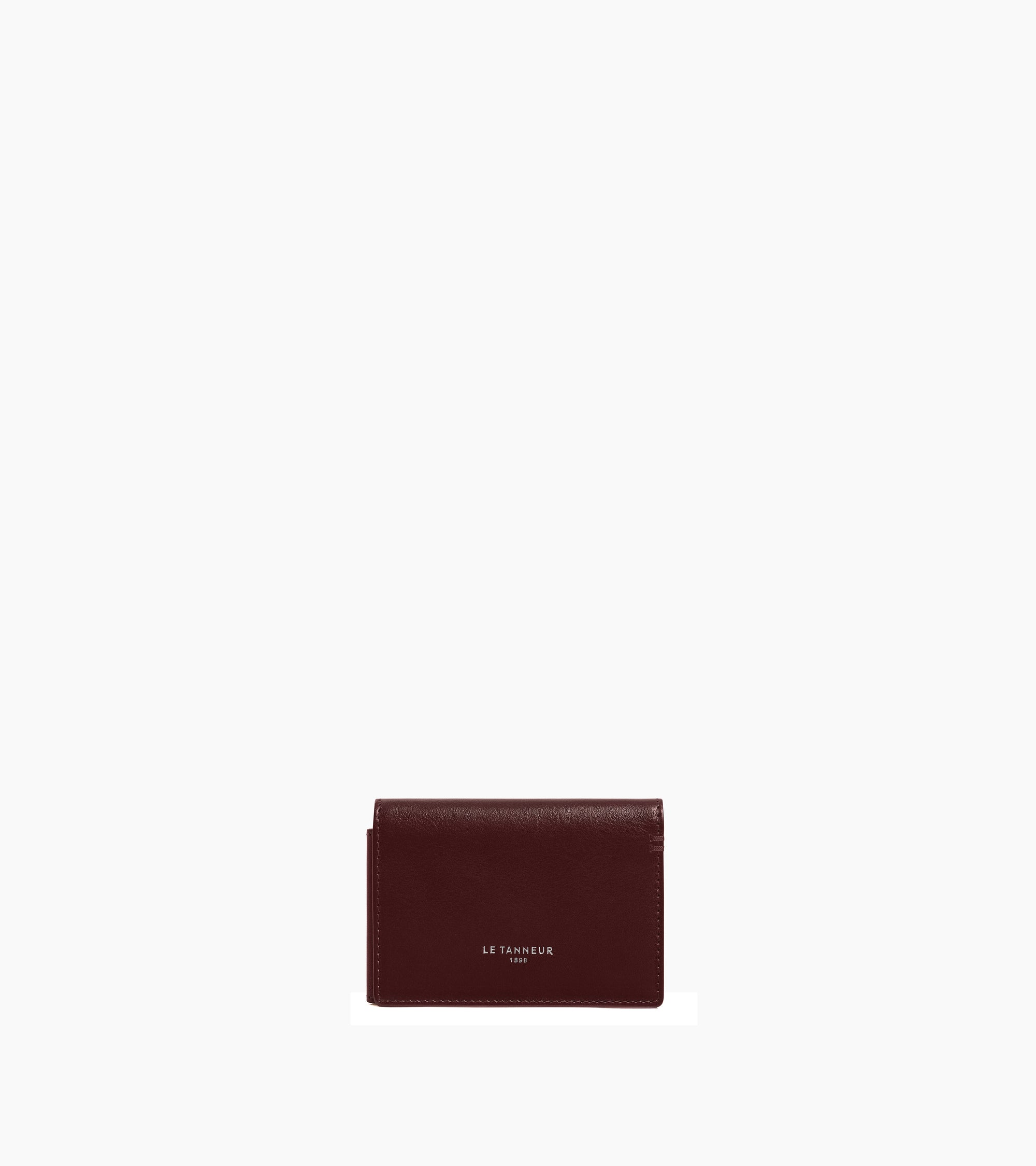 Porte cartes horizontal 2 volets Lucien en cuir huilé