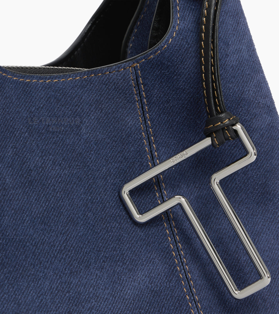 Petit sac à main Juliette en cuir suède effet denim