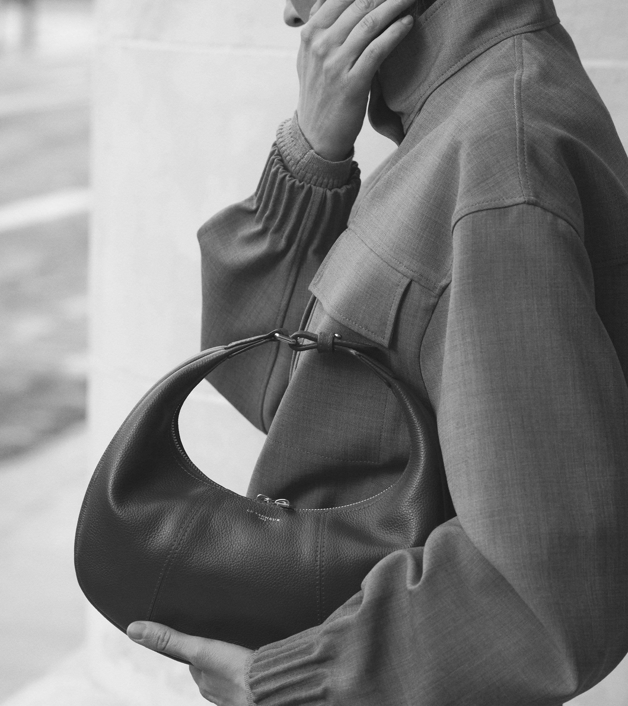 Petit sac hobo Juliette en cuir grainé