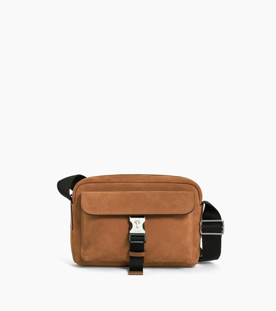 Maurice small shoulder bag in grained nubuck leather