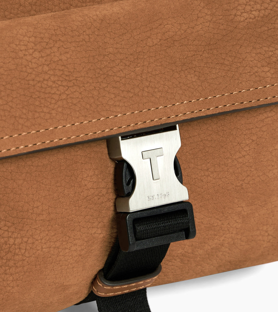 Maurice small shoulder bag in grained nubuck leather