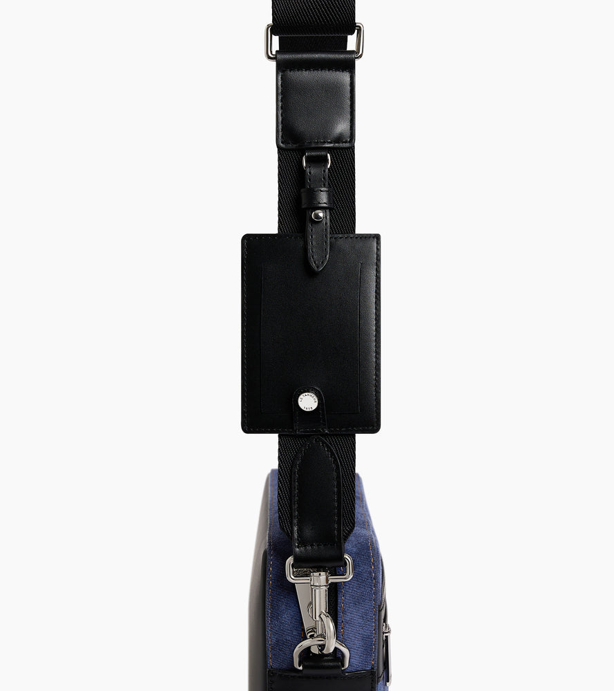 Petite sacoche Emile en cuir suède effet denim