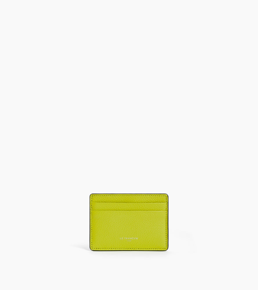 Emile card holder in grained leather