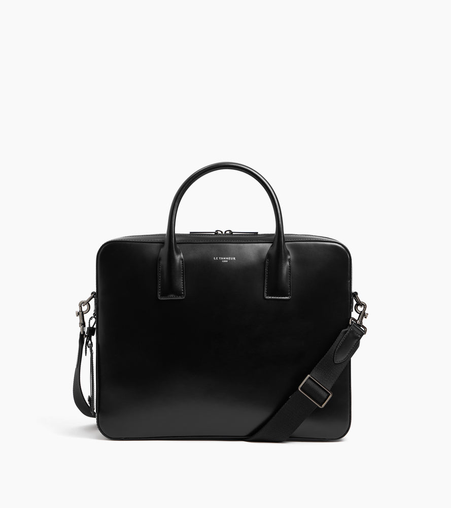 Porte documents slim 14" Emile en cuir lisse business effet box