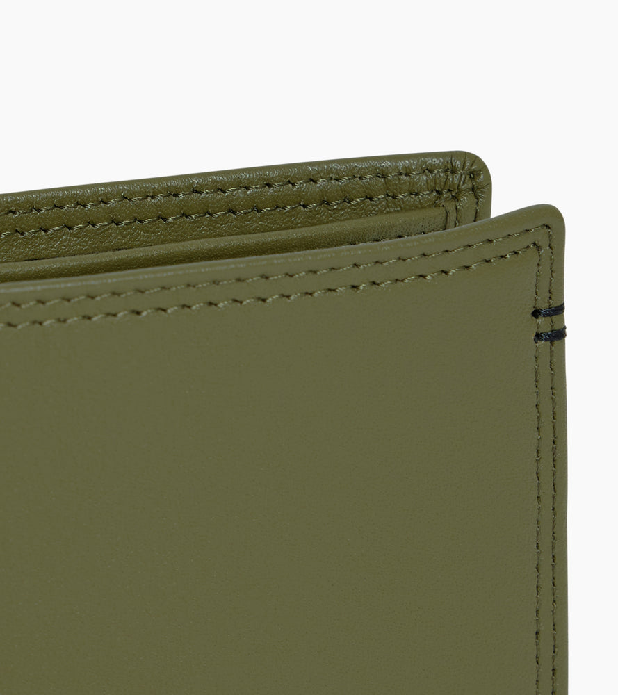 Portefeuille à rabat 2 volets Martin en cuir lisse