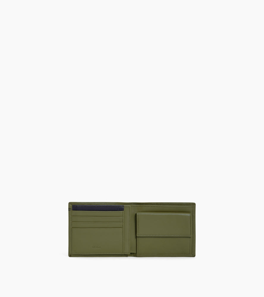 Portefeuille à rabat 2 volets Martin en cuir lisse