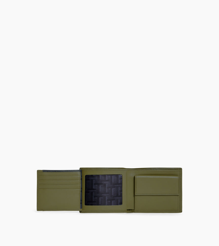 Portefeuille à rabat 2 volets Martin en cuir lisse