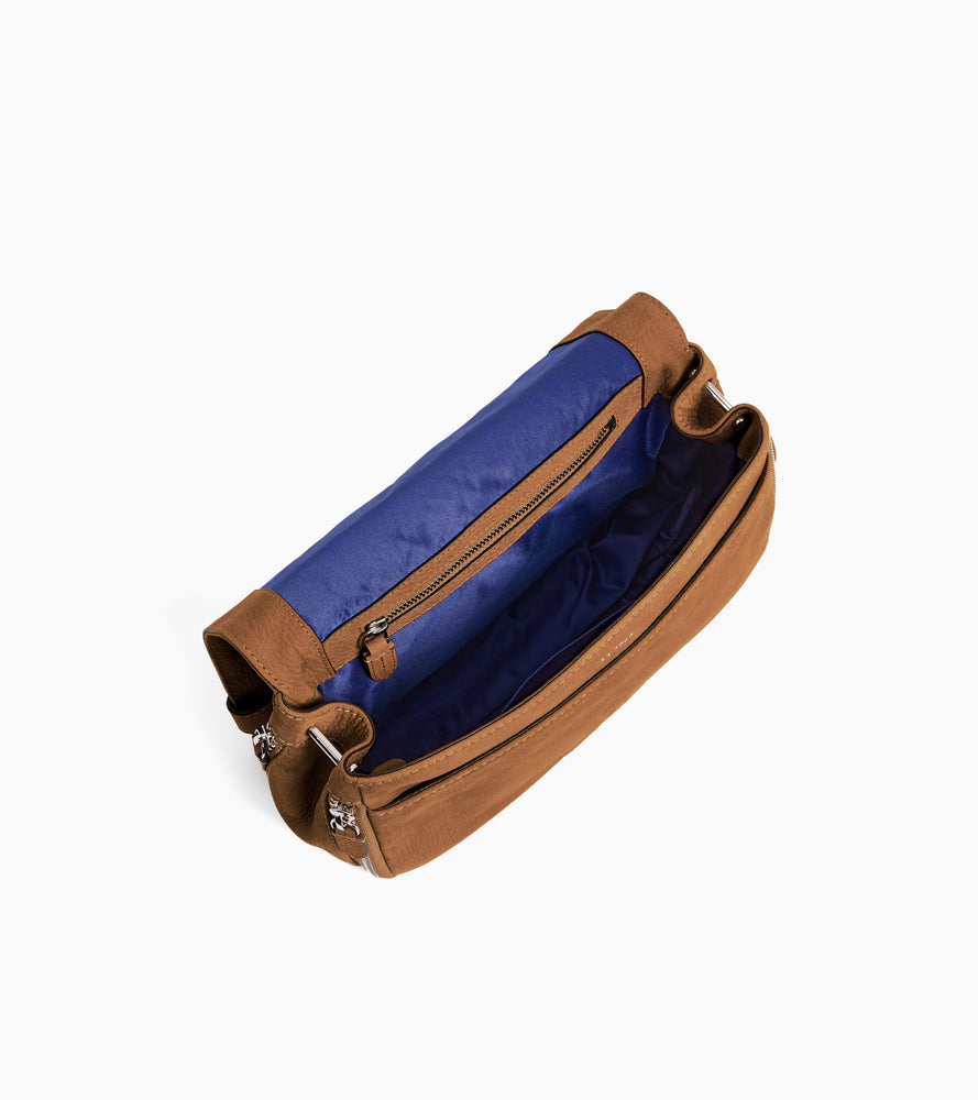 Simone small shoulder bag in grained nubuck leather