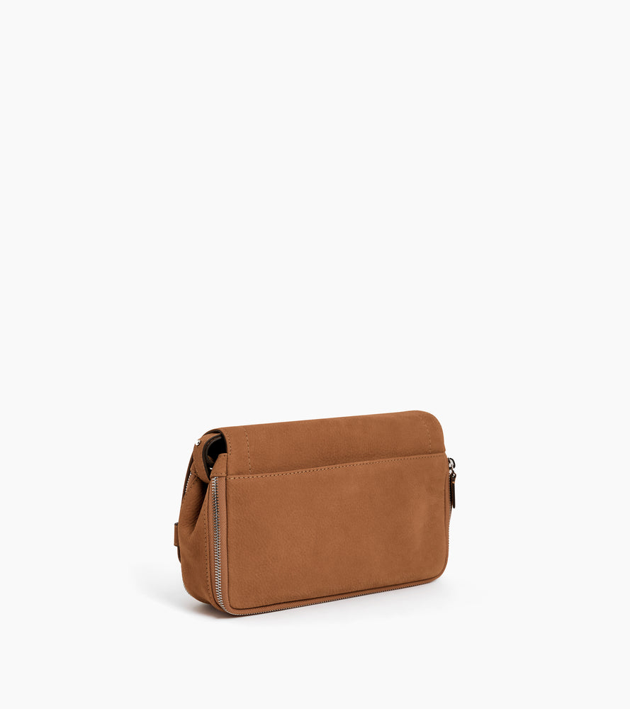 Simone small shoulder bag in grained nubuck leather