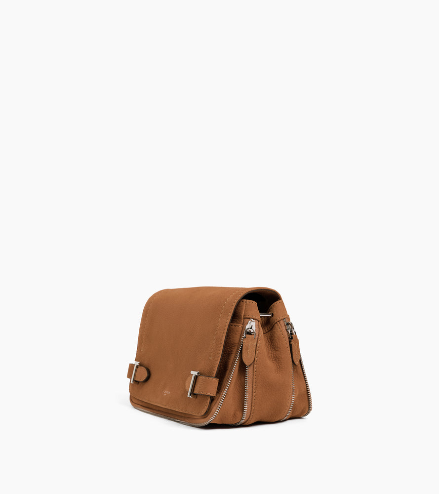 Petit sac bandoulière Simone en cuir nubuck grainé