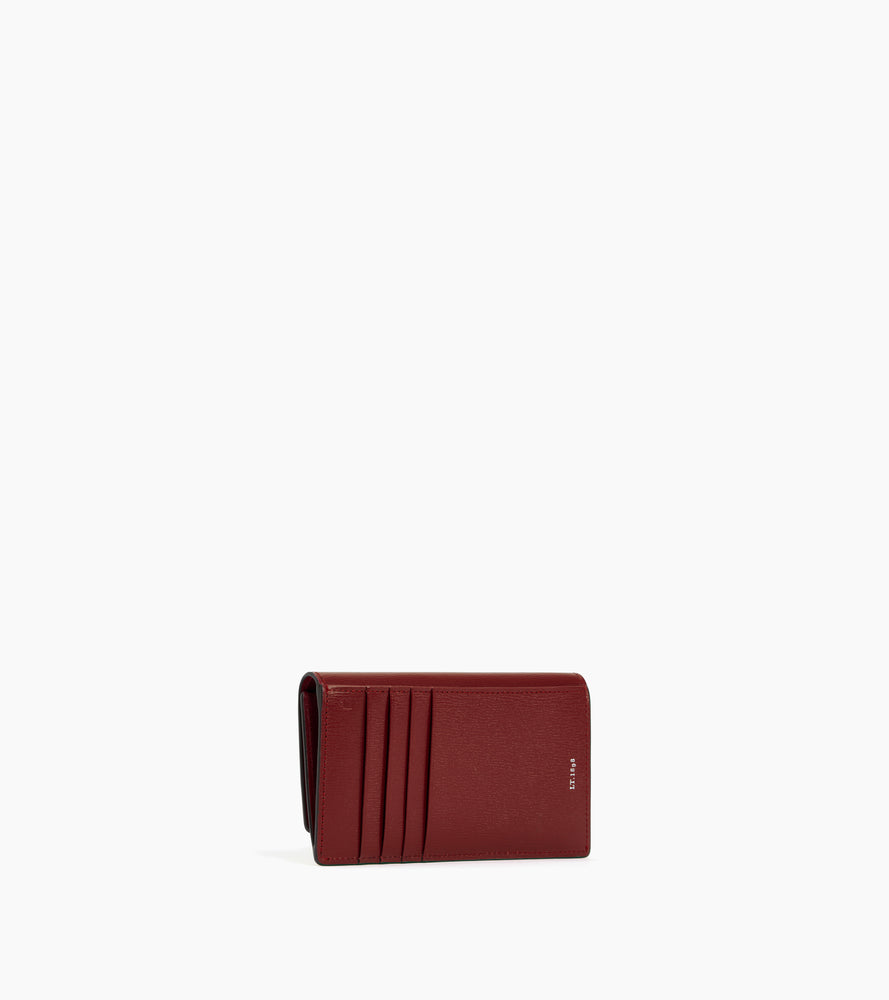 Naya flap card case in cork effect leather