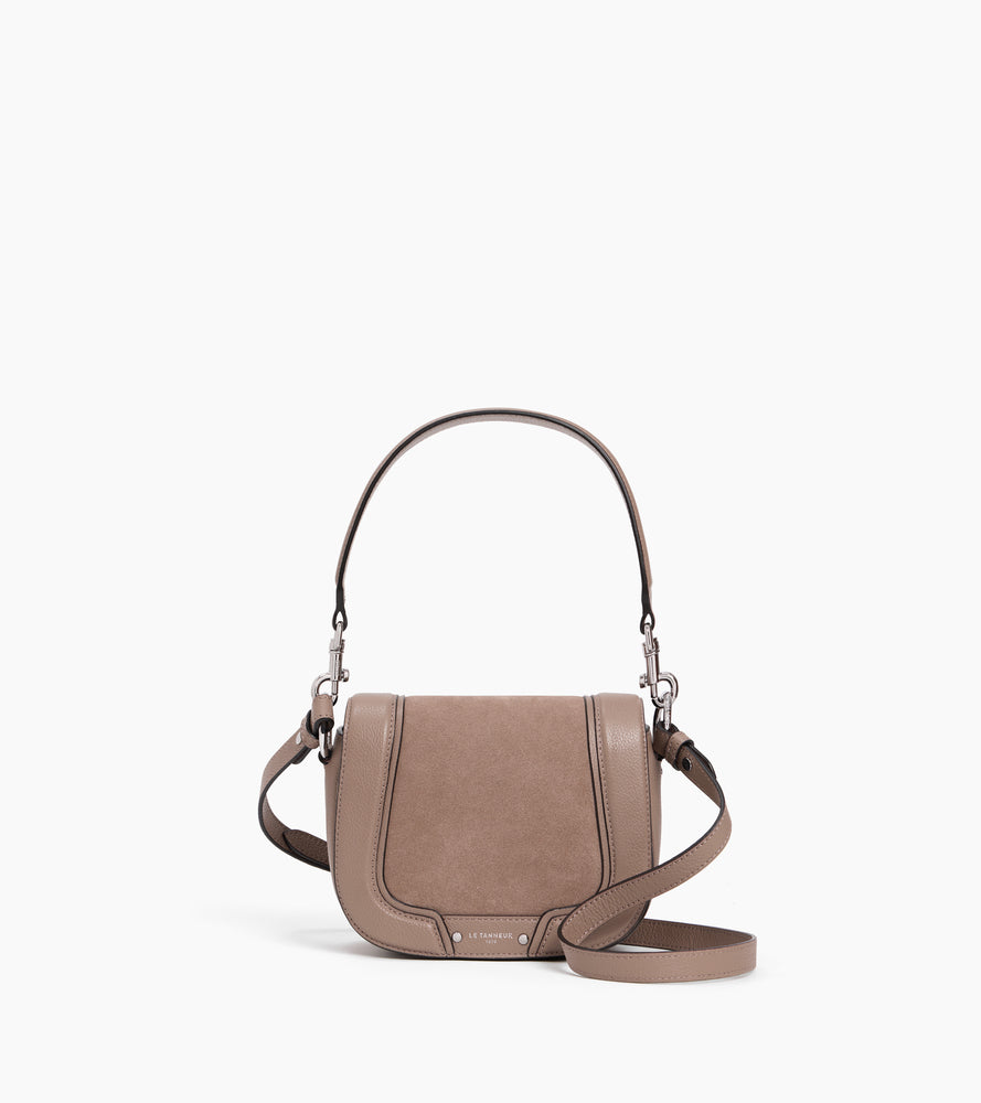 Ella small crossbody bag in grained leather and nubuck