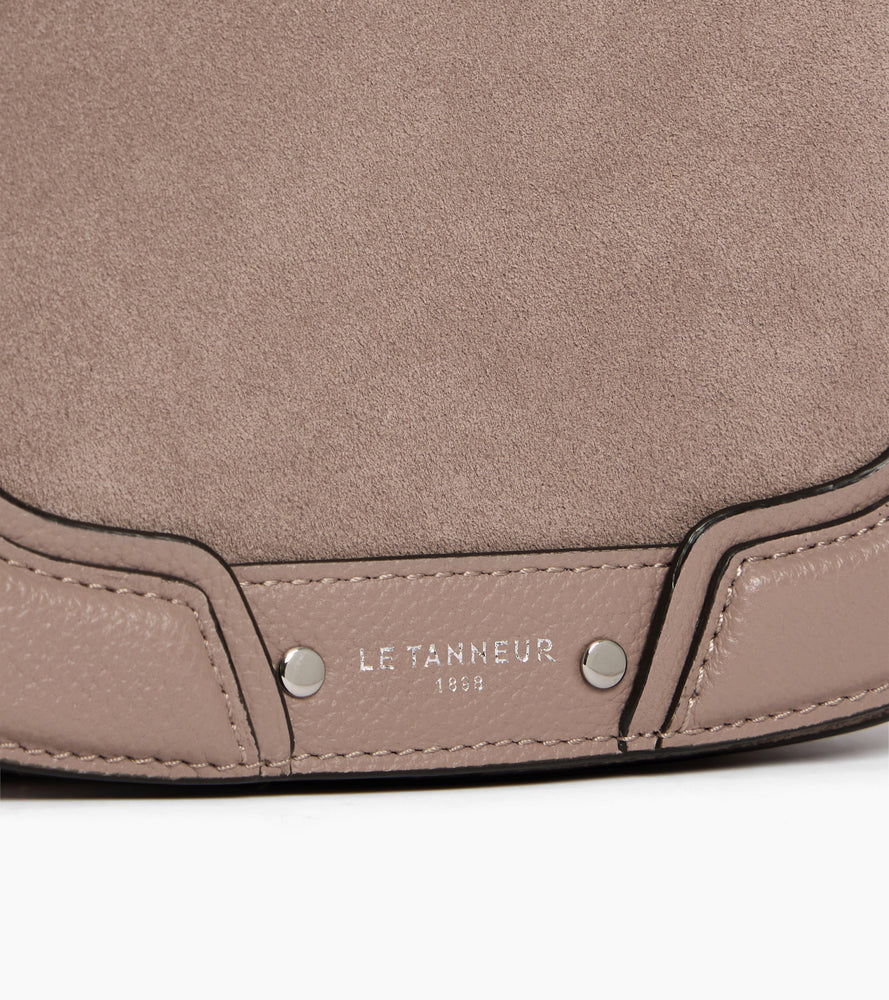 Ella small crossbody bag in grained leather and nubuck