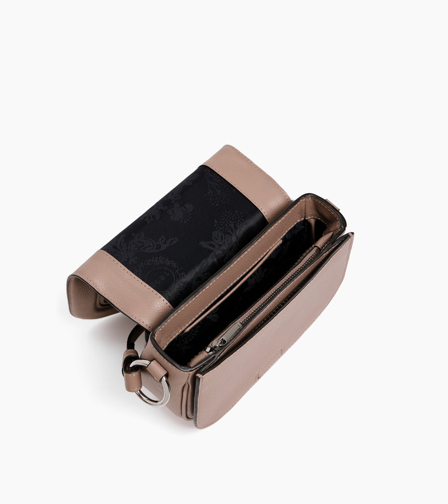 Ella small crossbody bag in grained leather and nubuck