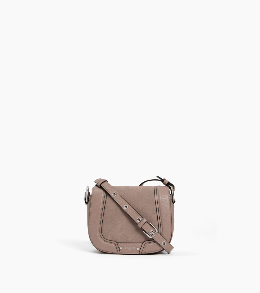 Petit sac à bandoulière Ella en cuir grainé et nubuck