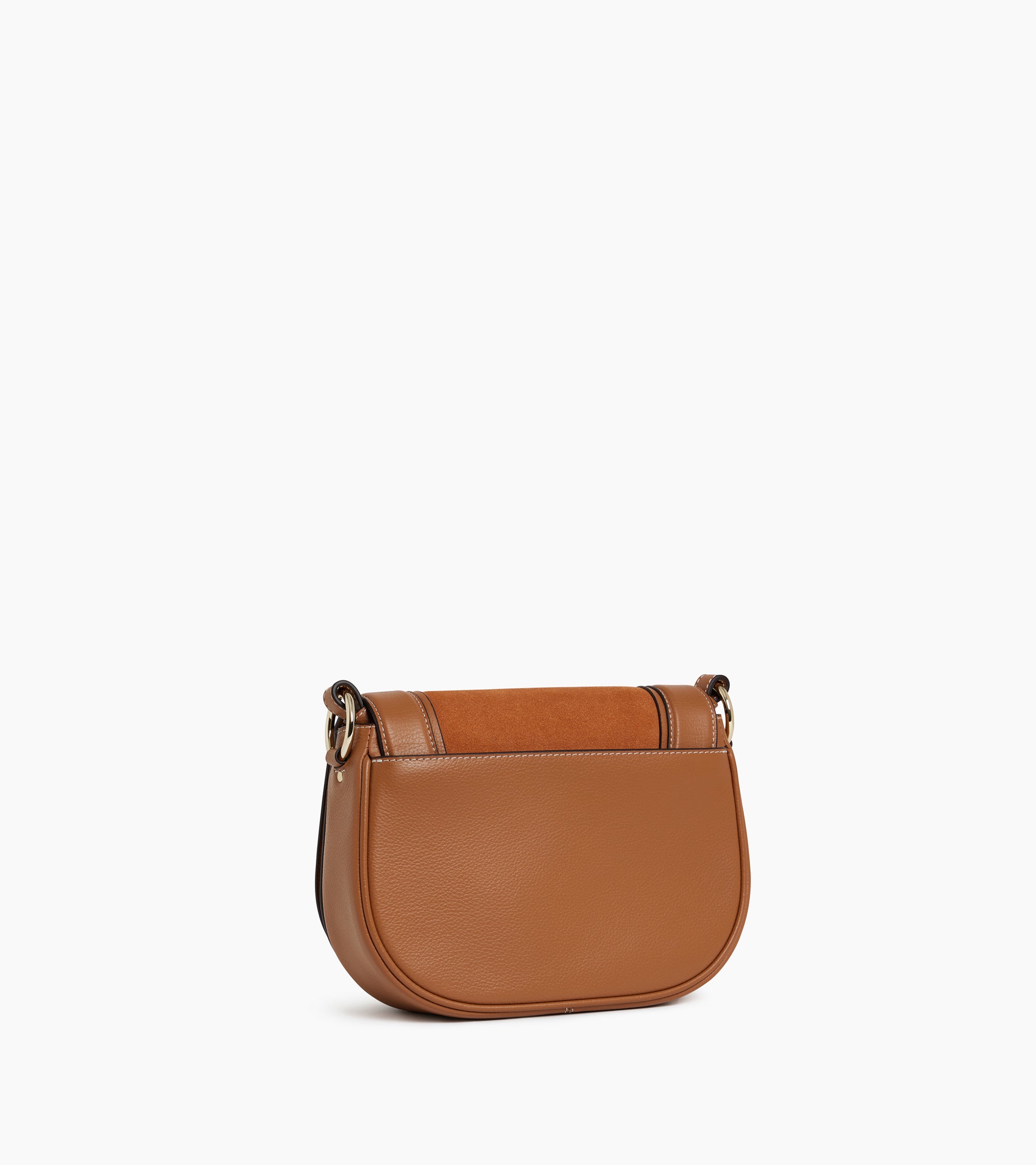 Sac bandoulière moyen modèle Ella en cuir grainé et nubuck