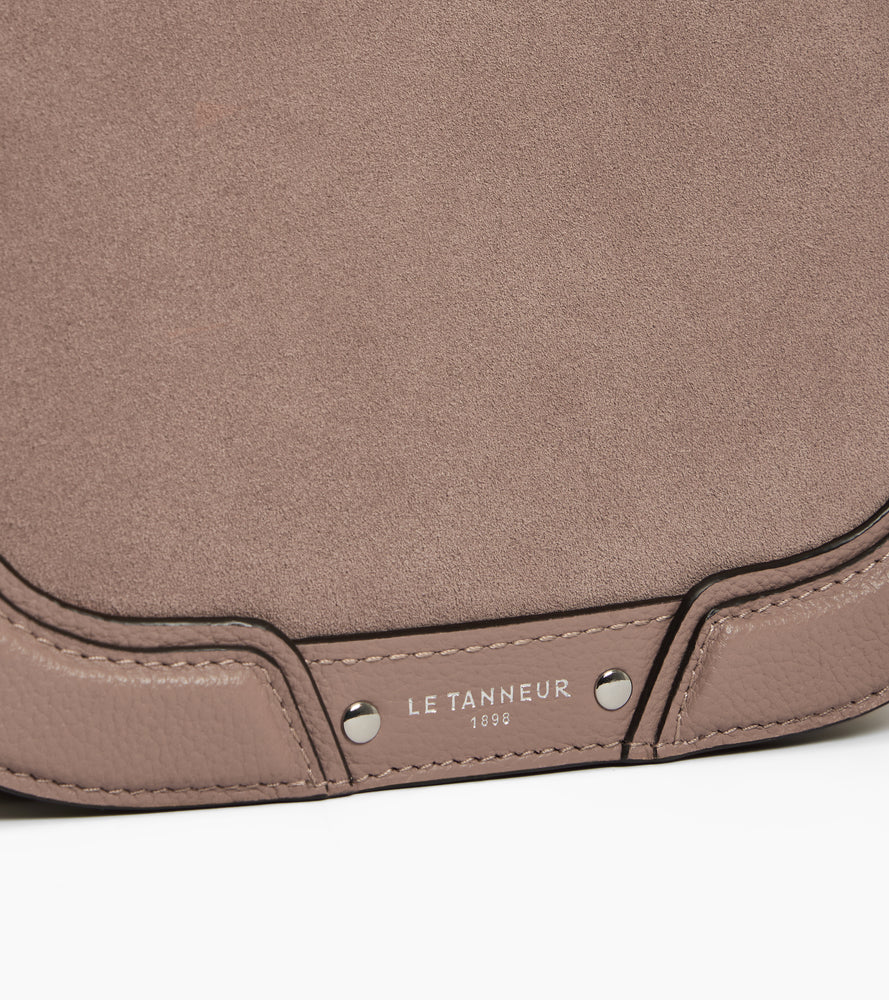 Ella medium crossbody bag in grained leather and nubuck