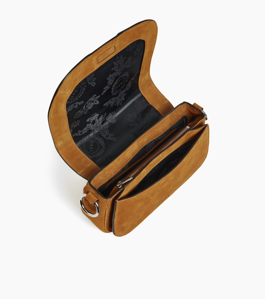 Ella medium shoulder bag in suede and reversed sheepskin