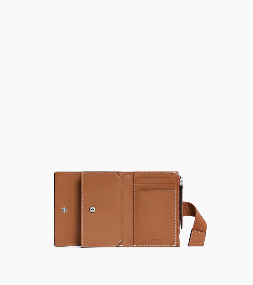Noah card holder in buffalo grain leather and smooth leather