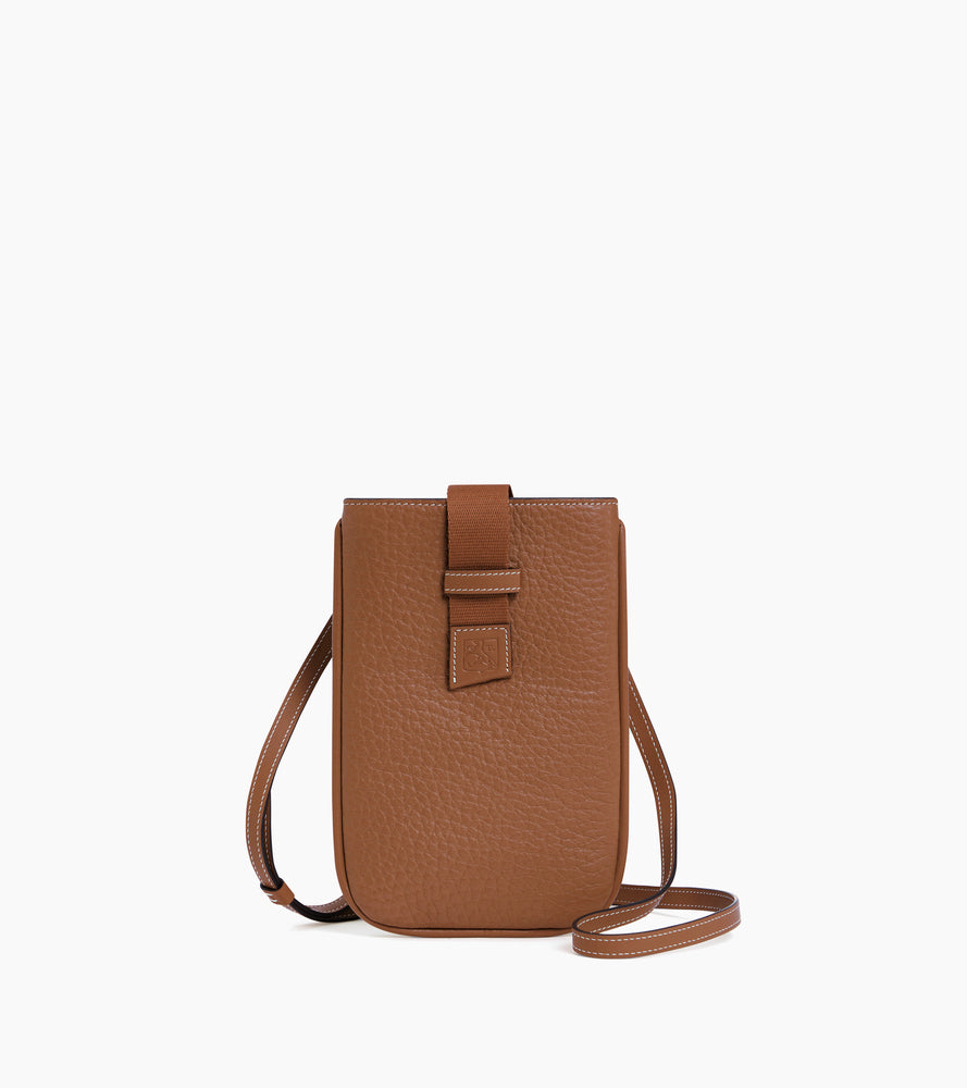 Etui téléphone Noah en cuir grain buffle et cuir lisse