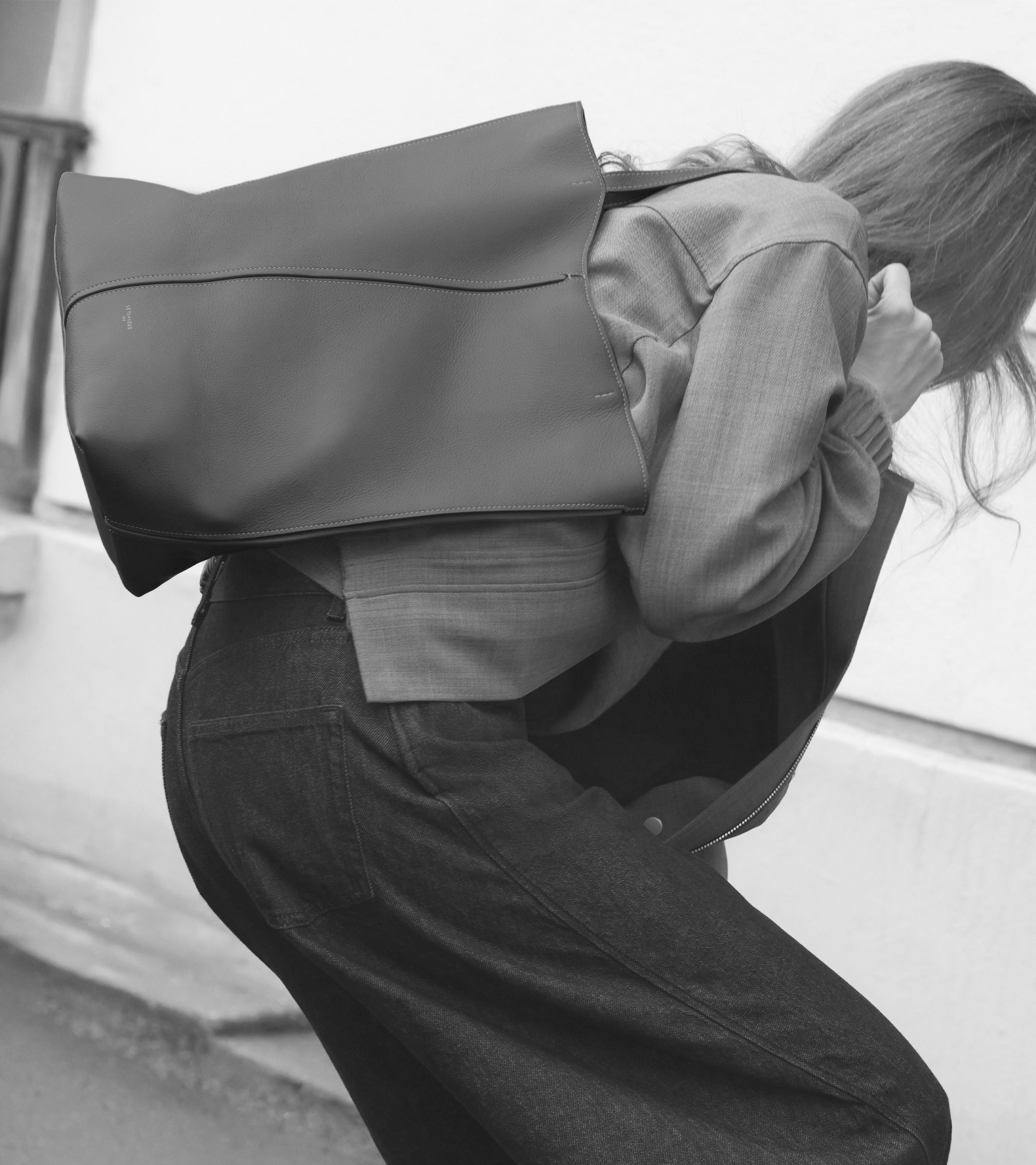 Sac cabas moyen modèle Hortense en cuir grainé double face