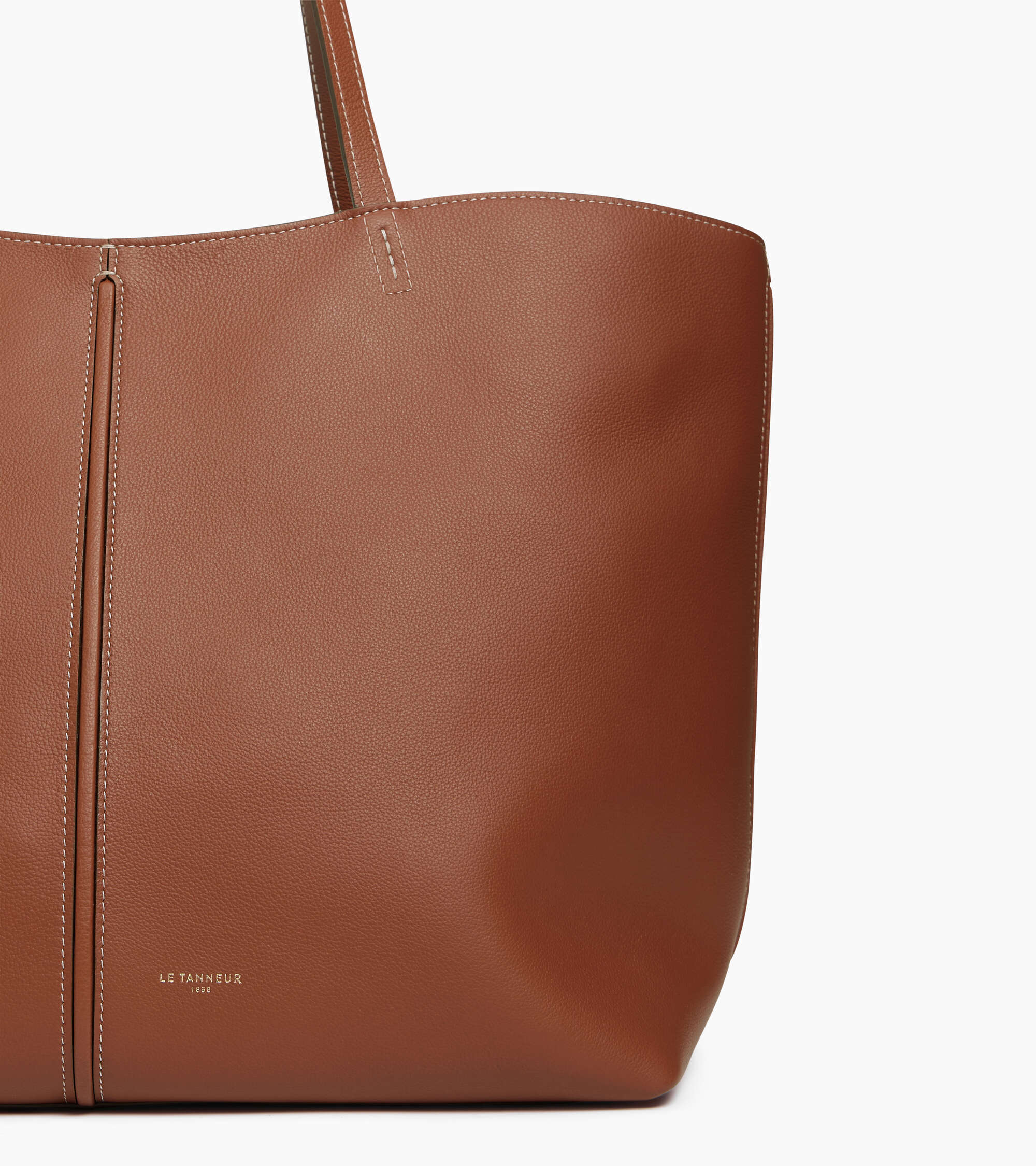 Sac cabas grand modèle Hortense en cuir grainé double face