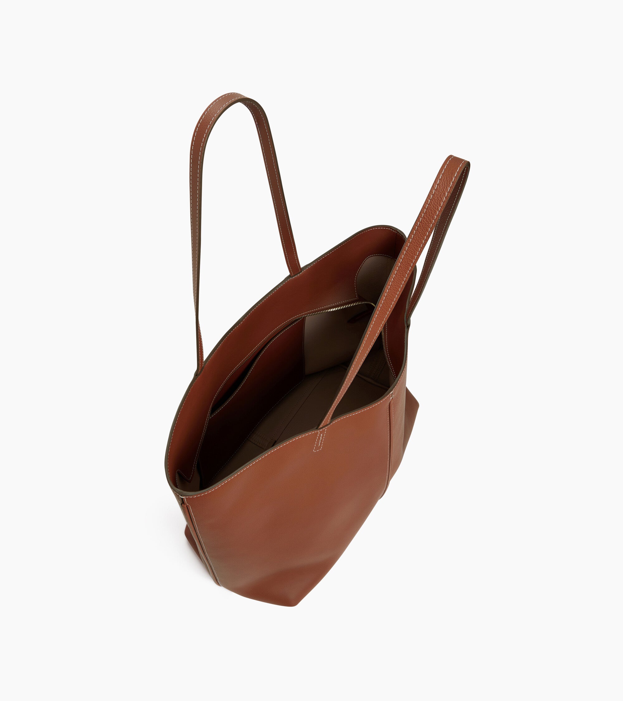 Sac cabas grand modèle Hortense en cuir grainé double face