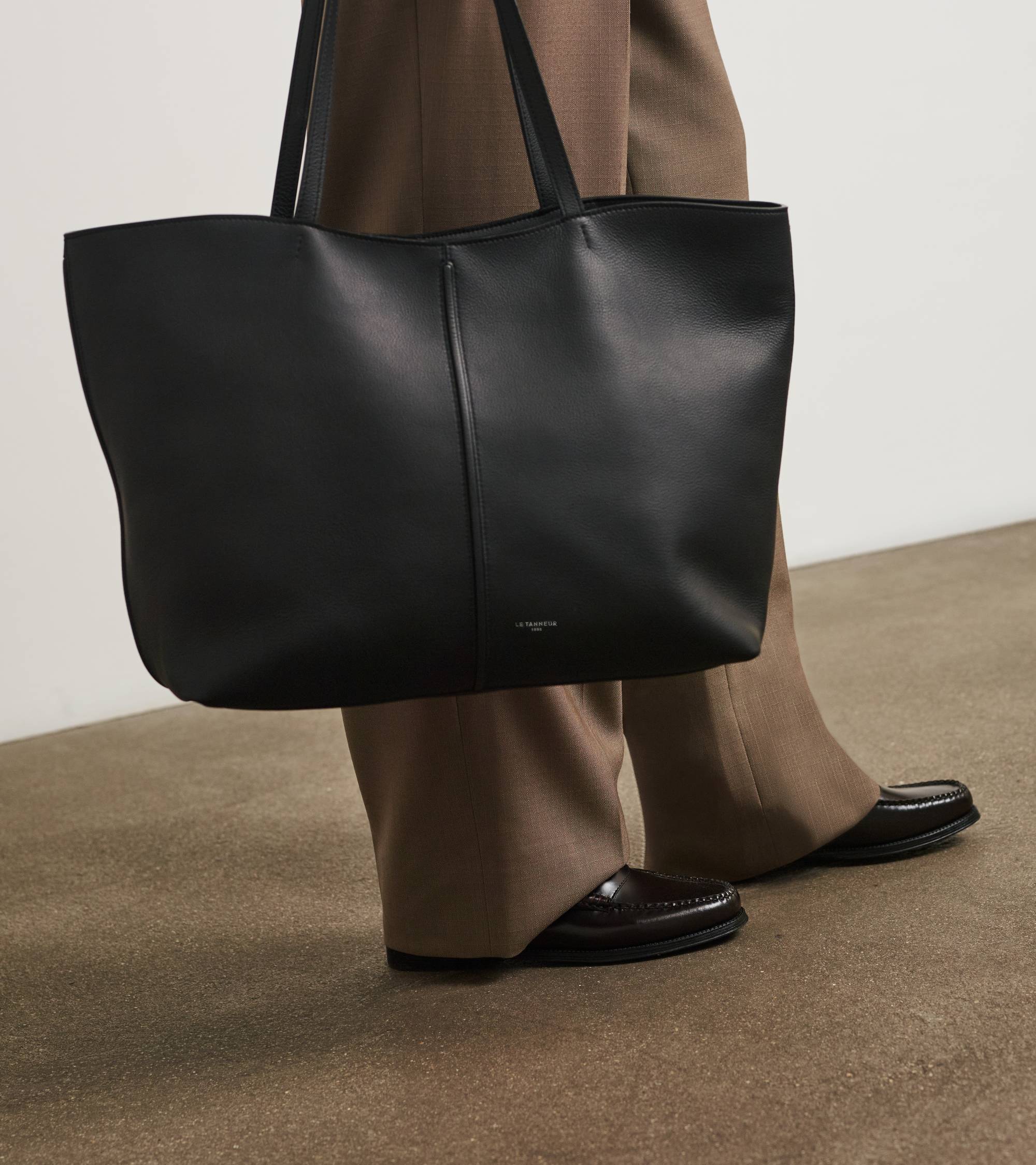 Sac cabas grand modèle Hortense en cuir grainé double face