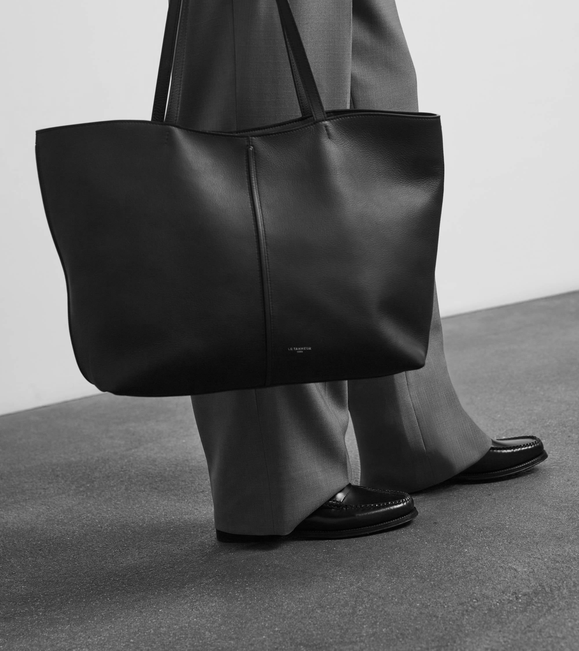 Sac cabas grand modèle Hortense en cuir grainé double face