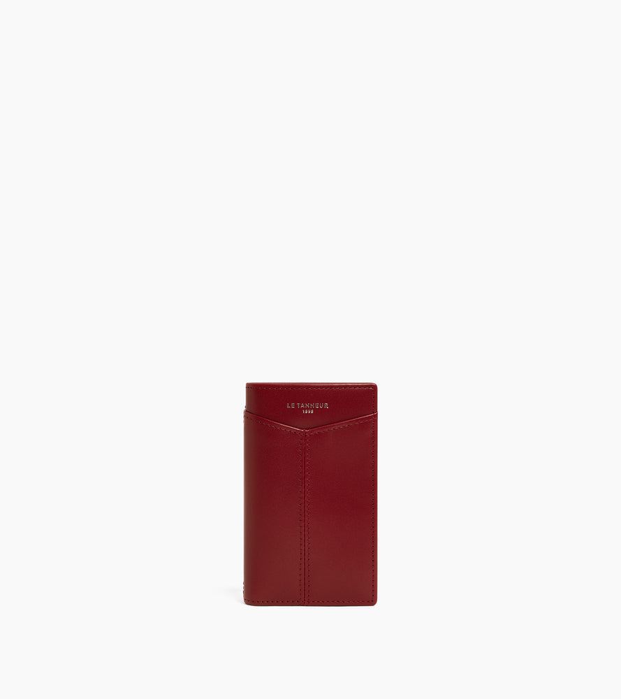 Charlotte vertical card holder in smooth leather