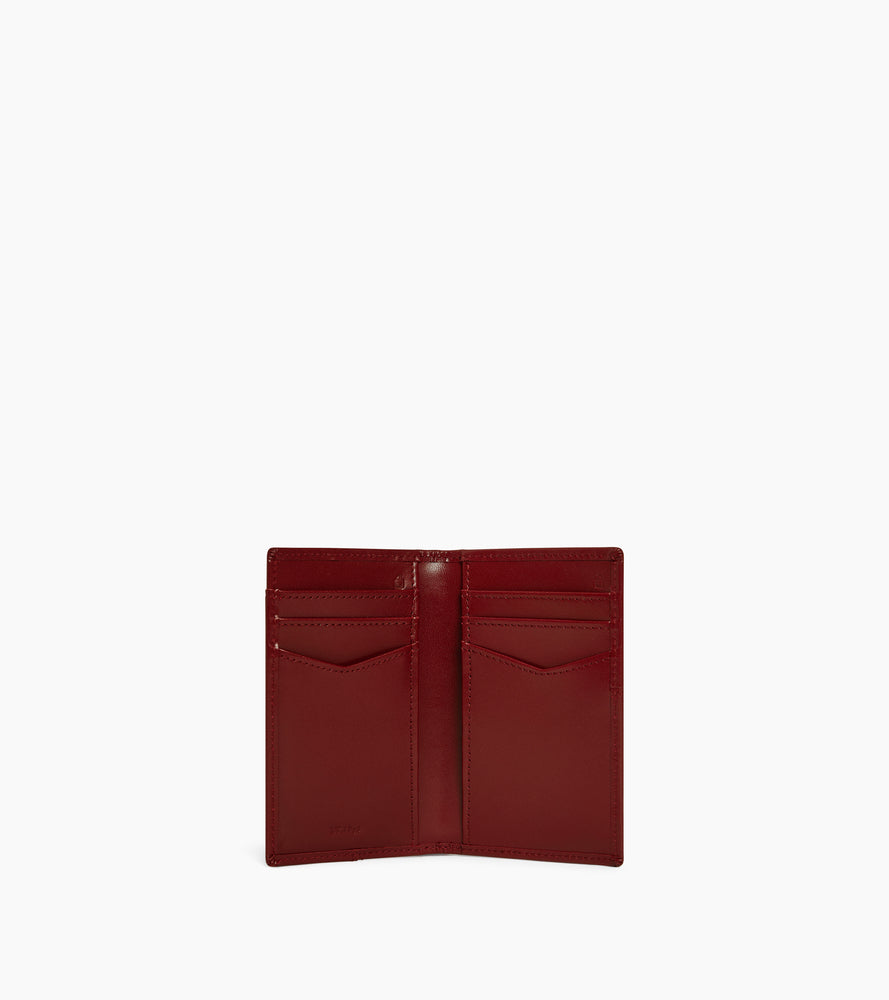 Charlotte vertical card holder in smooth leather