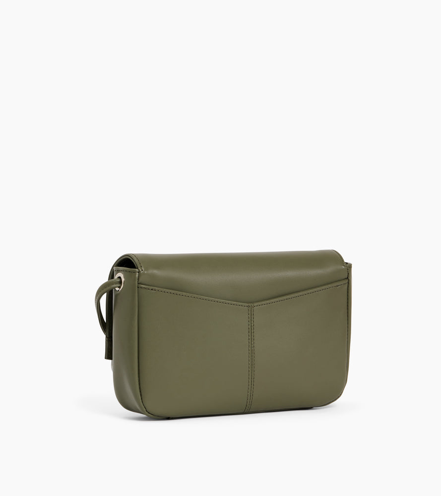 Charlotte smooth leather clutch bag with removable shoulder strap