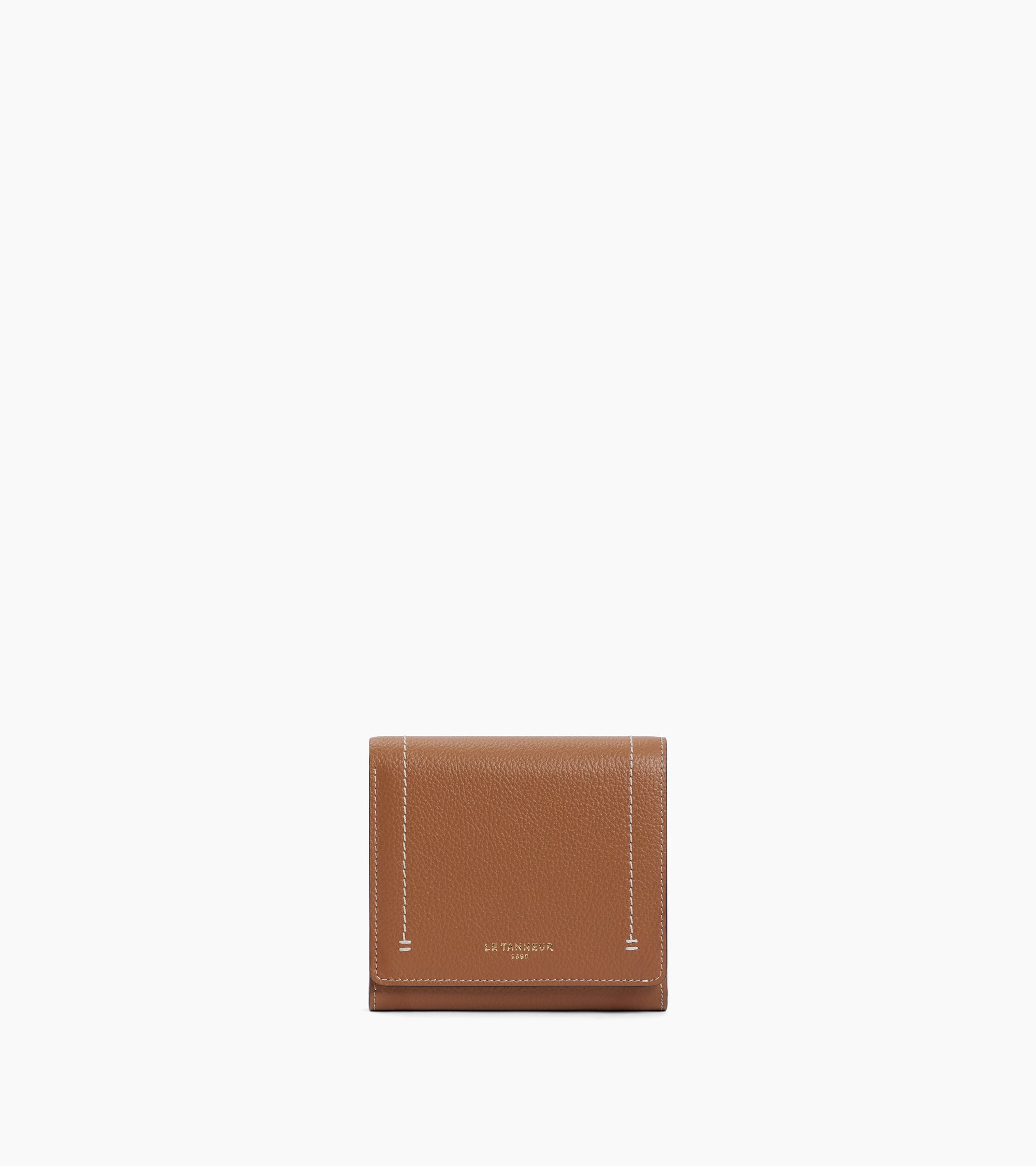 Petit portefeuille à rabat Louison en cuir grainé
