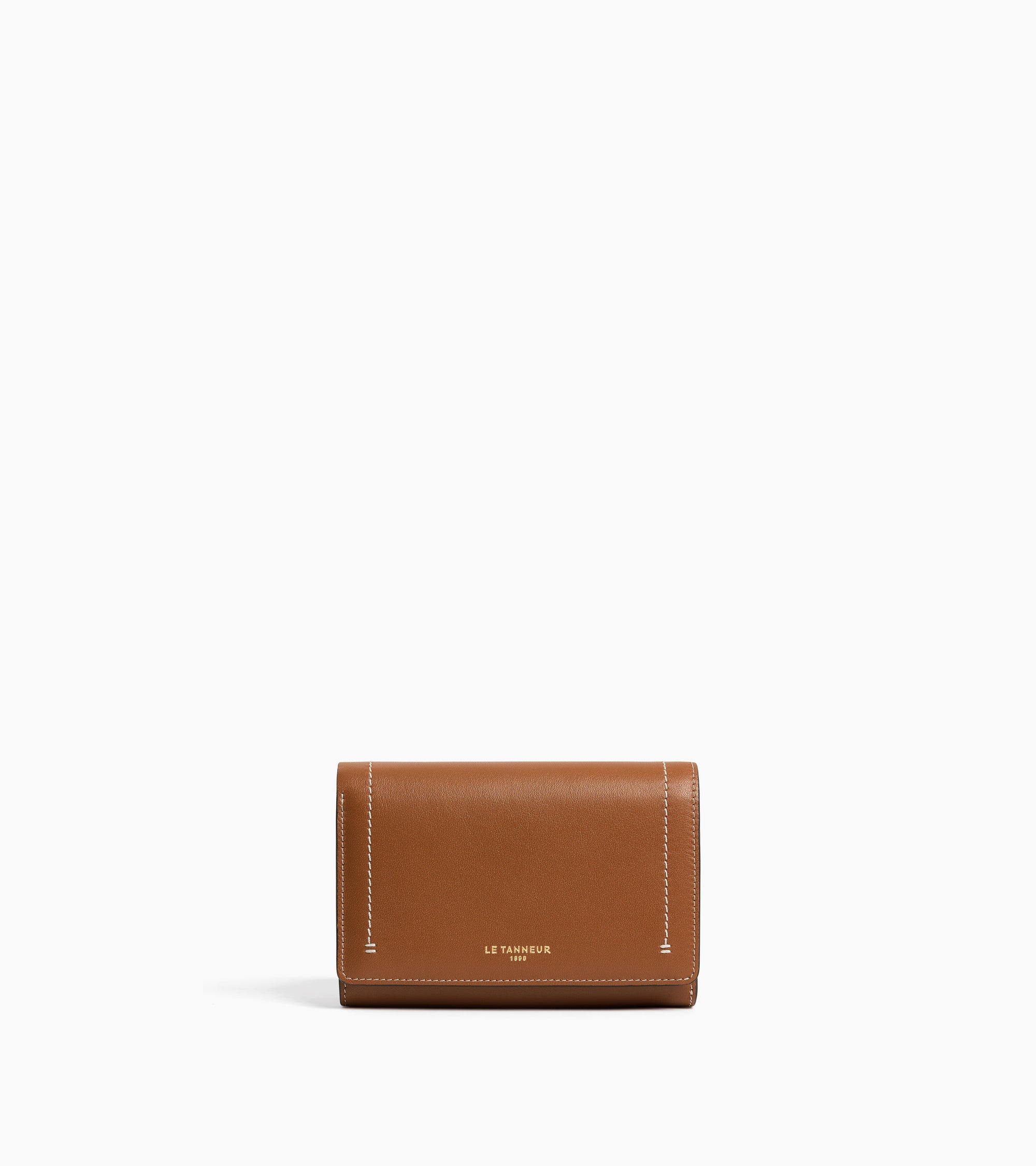 Portefeuille moyen modèle à rabat Louison en cuir lisse