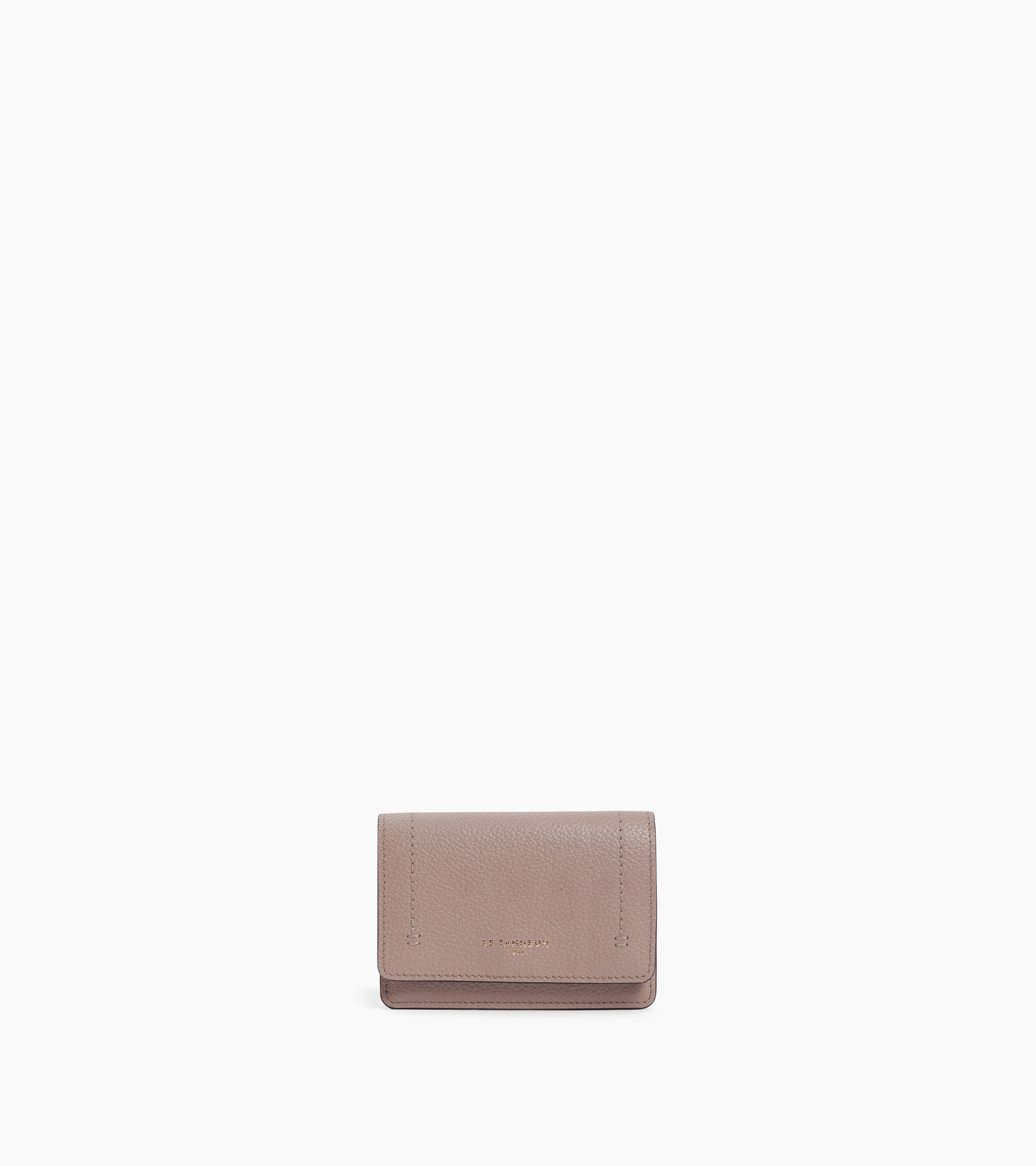 Petit porte cartes à rabat Louison en cuir grainé