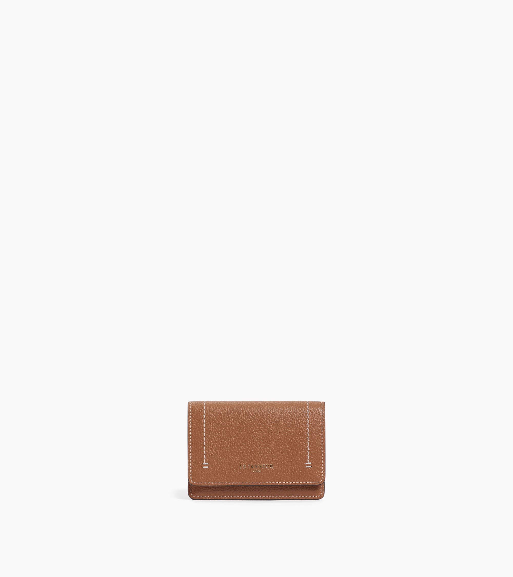 Petit porte cartes à rabat Louison en cuir grainé