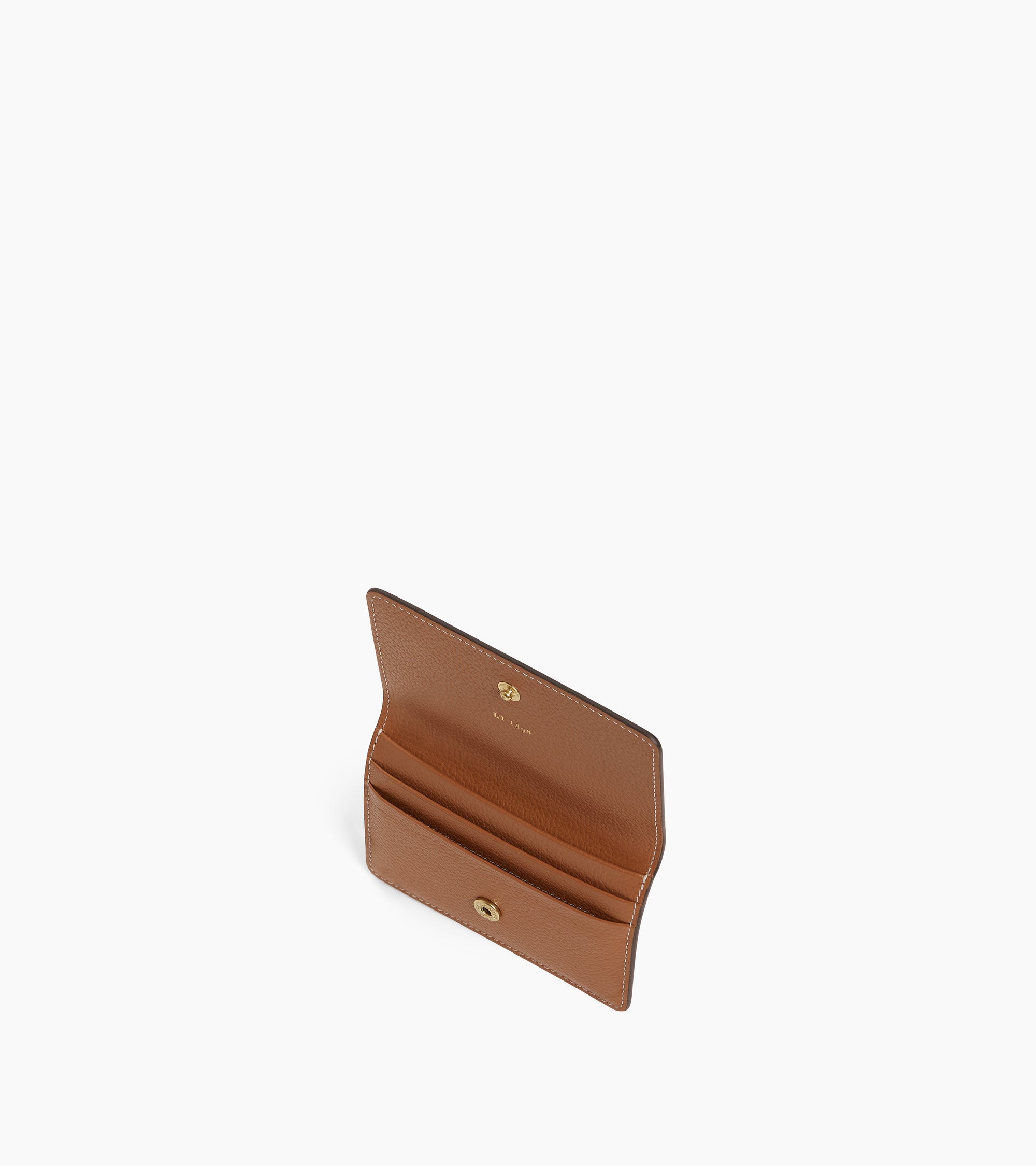 Petit porte cartes à rabat Louison en cuir grainé