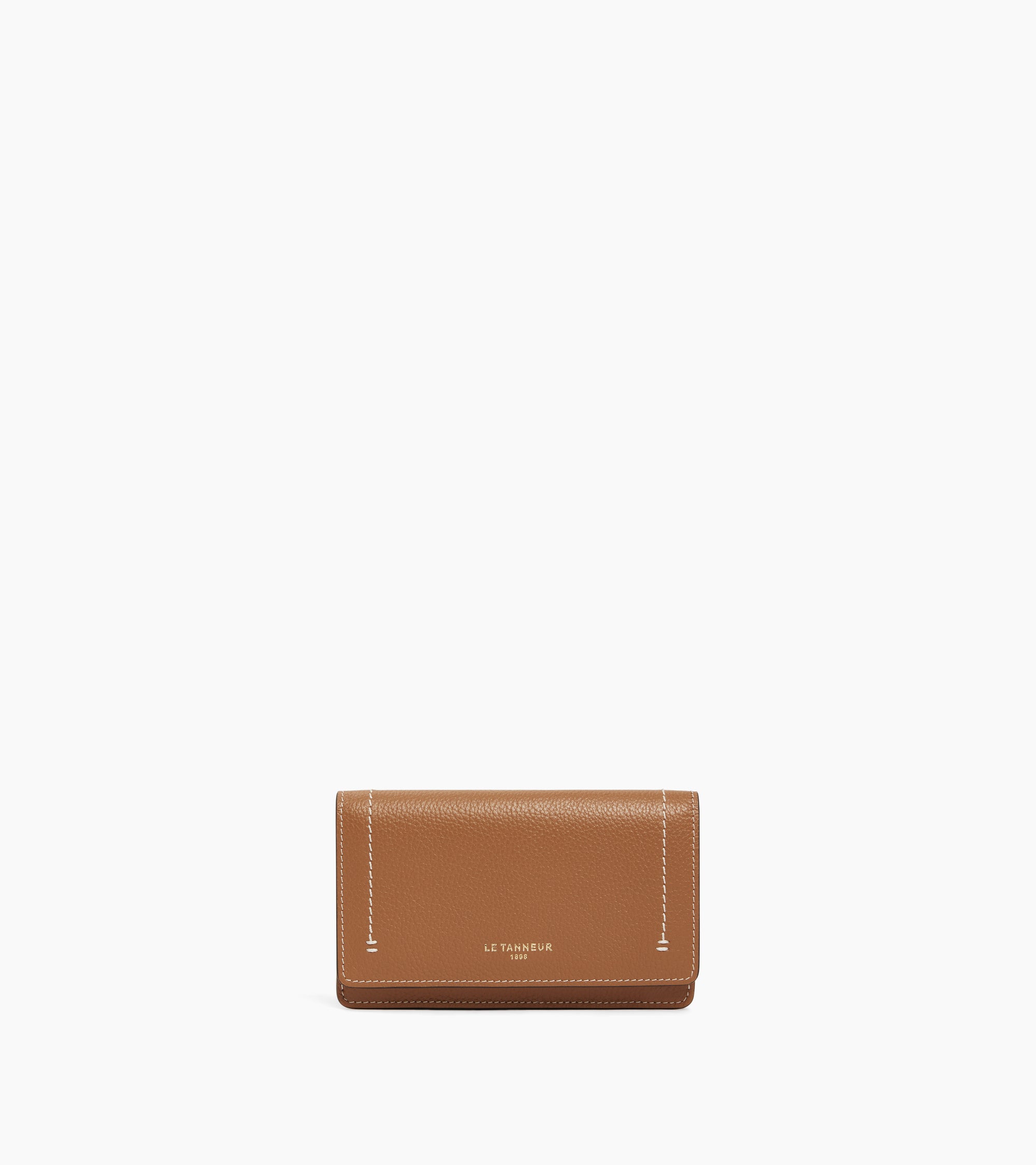 Porte cartes à rabat moyen modèle Louison en cuir grainé