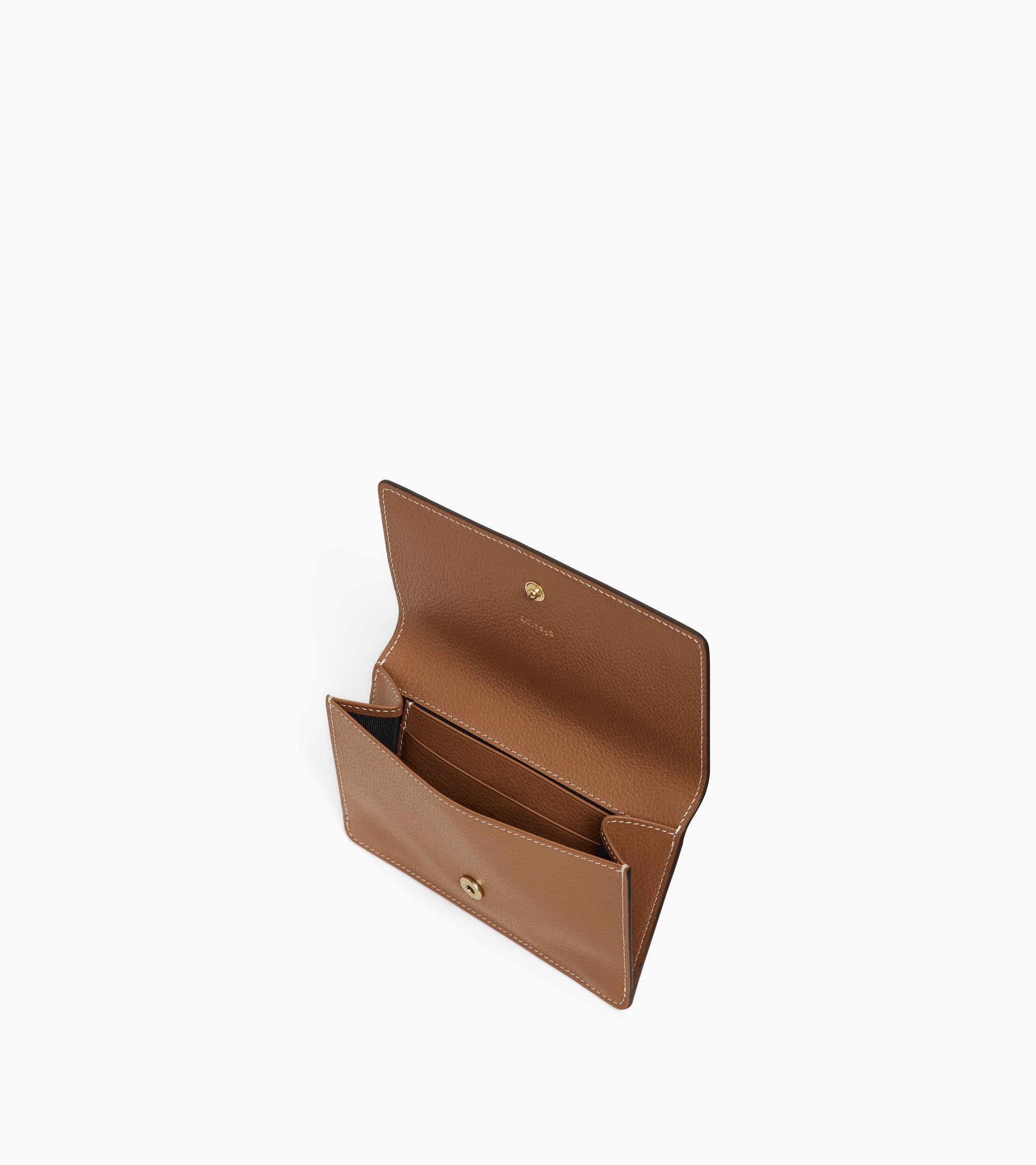 Porte cartes à rabat moyen modèle Louison en cuir grainé