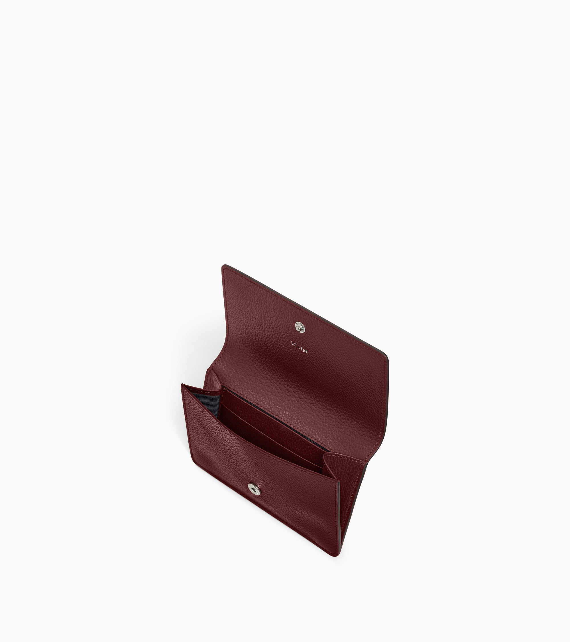 Porte cartes à rabat moyen modèle Louison en cuir grainé