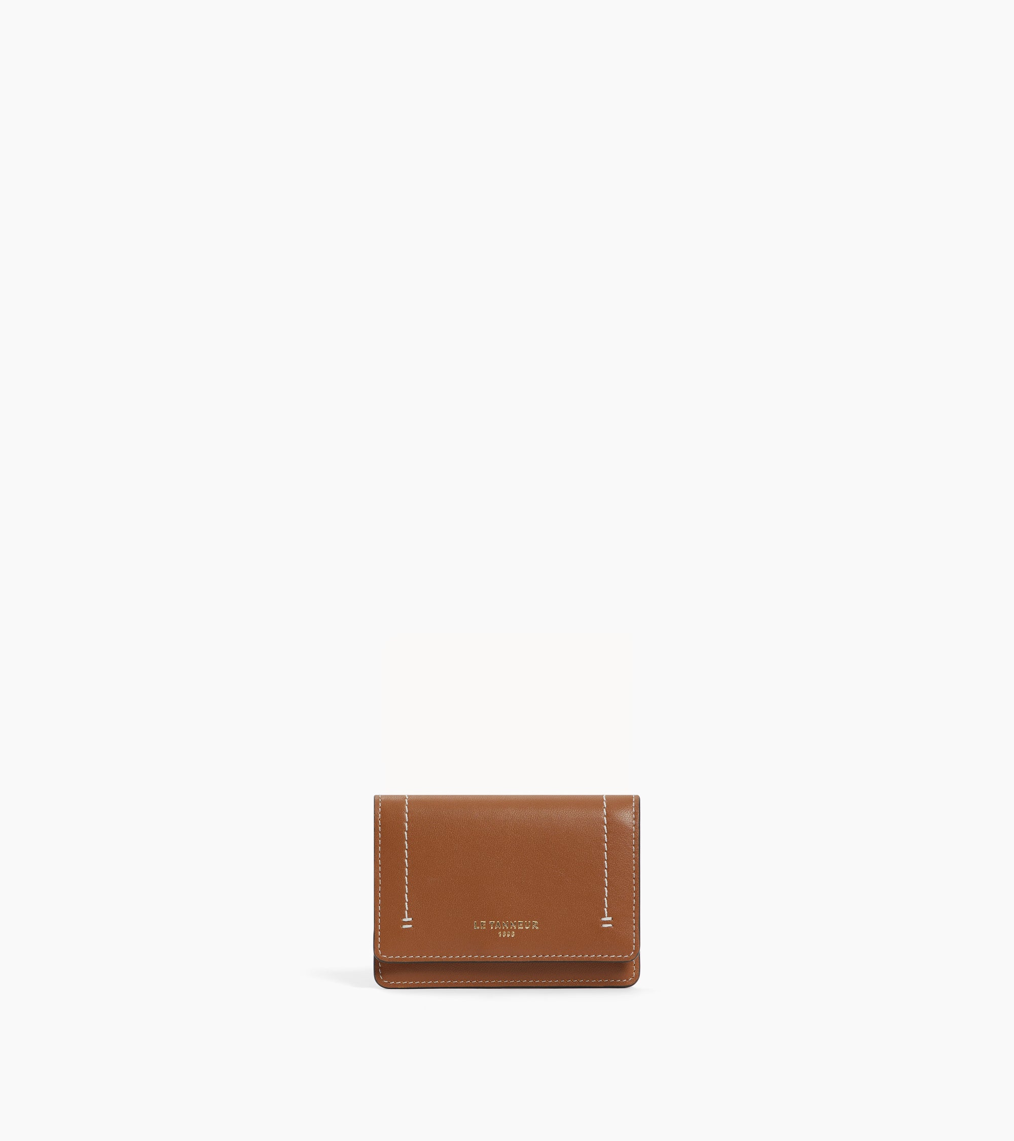 Petit porte cartes à rabat Louison en cuir lisse