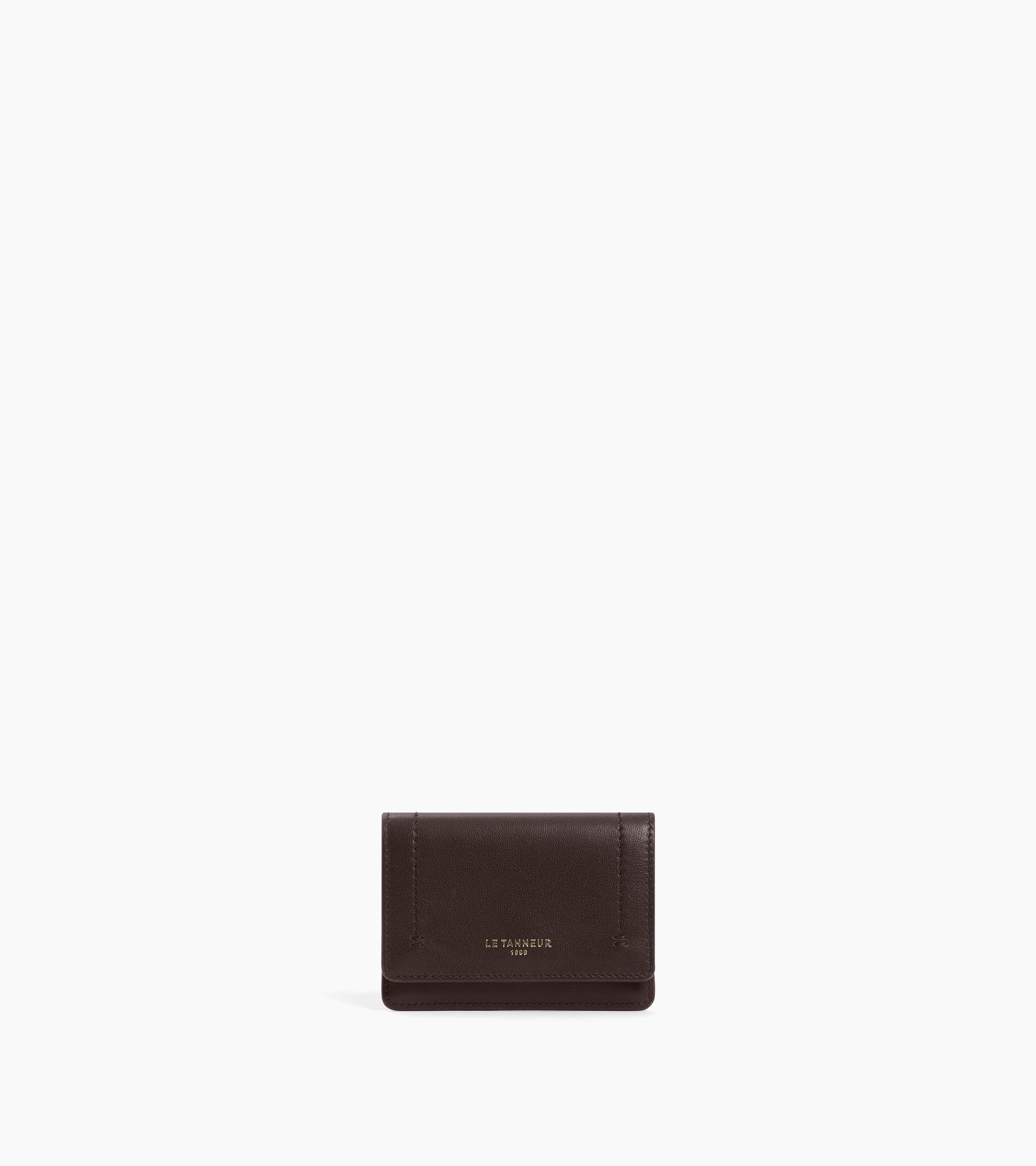 Petit porte cartes à rabat Louison en cuir lisse