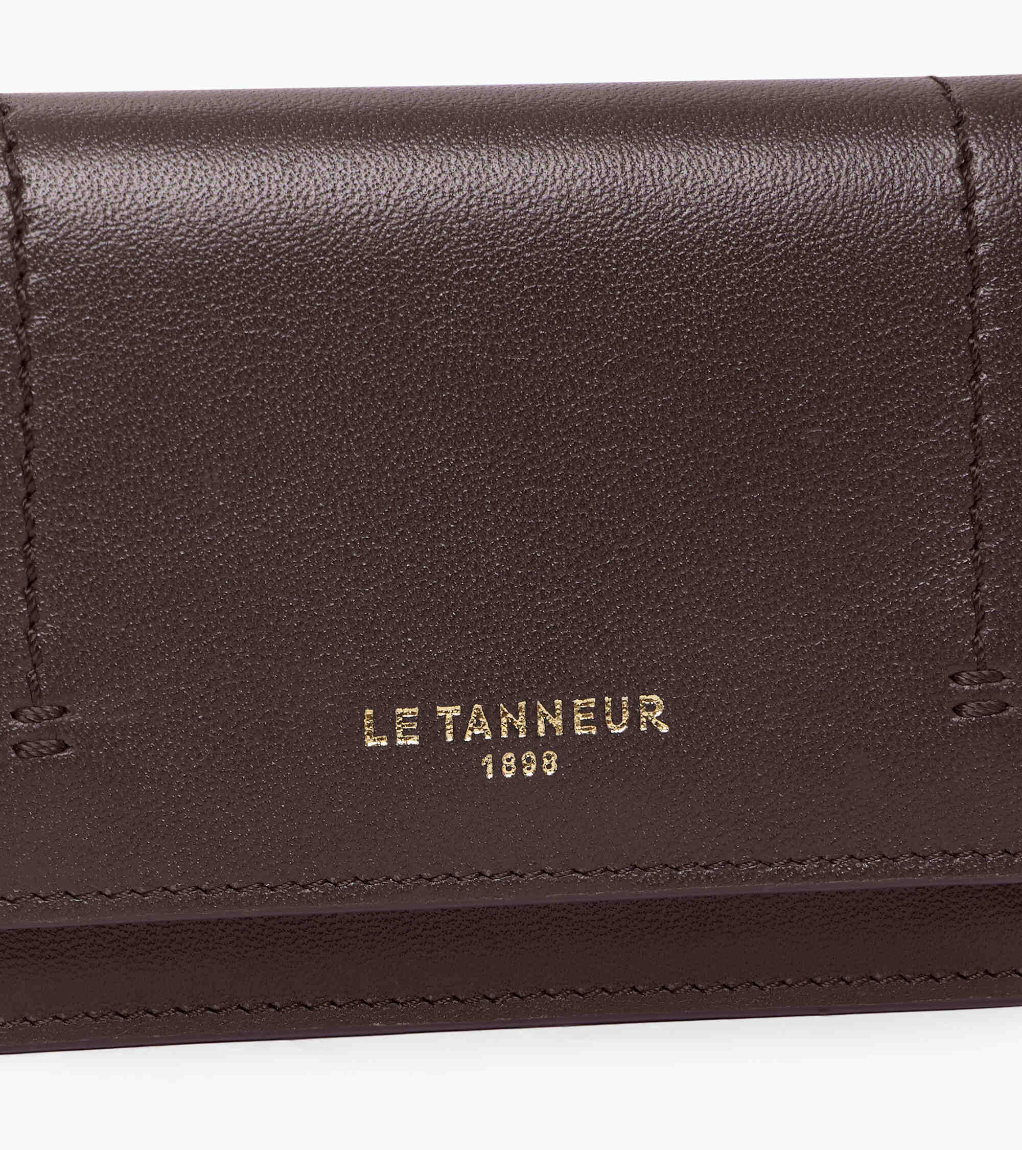 Petit porte cartes à rabat Louison en cuir lisse